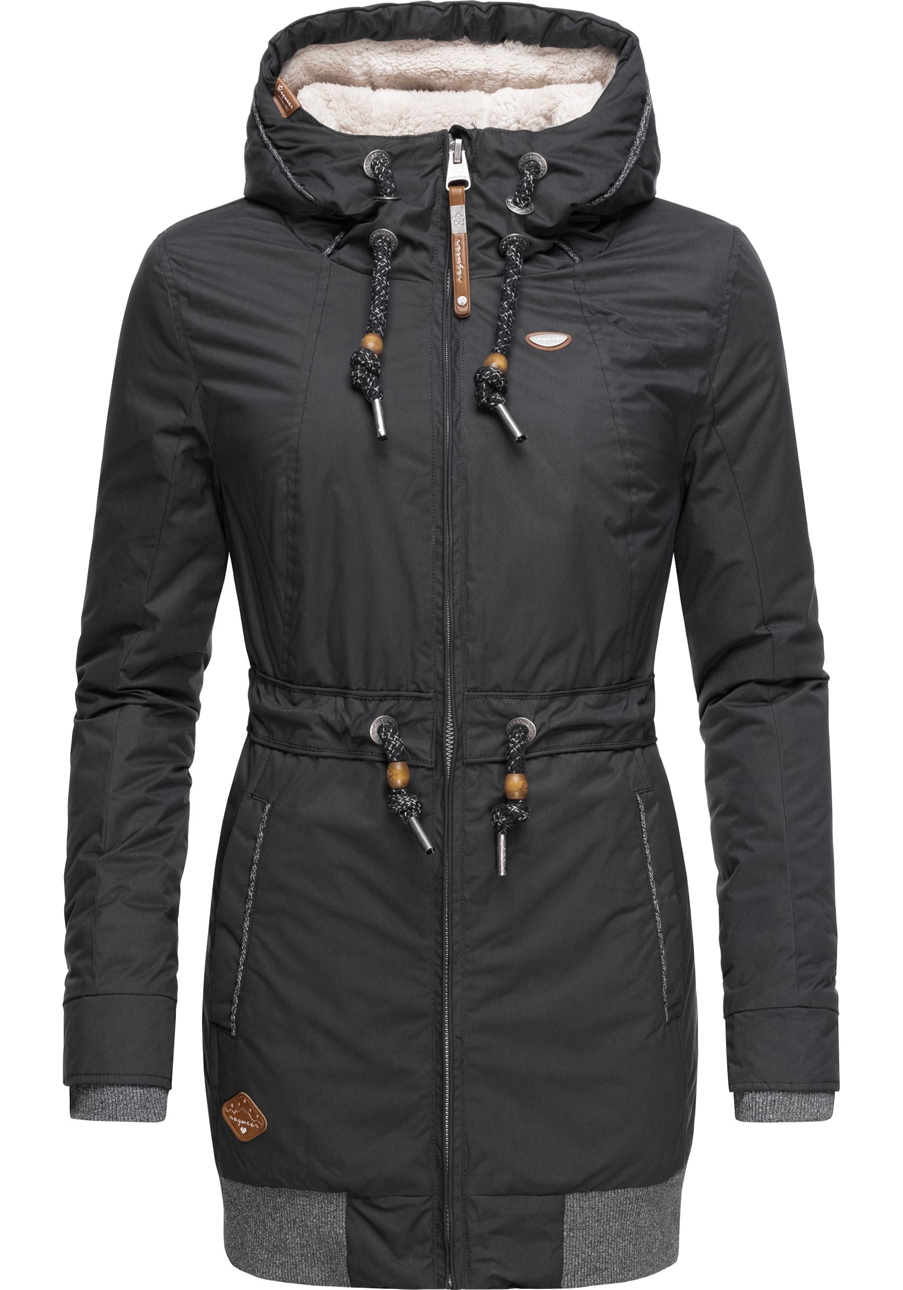 Ragwear Wintermantel »Zirrcon«, stylischer Winterparka mit Kapuze und Teddyfell