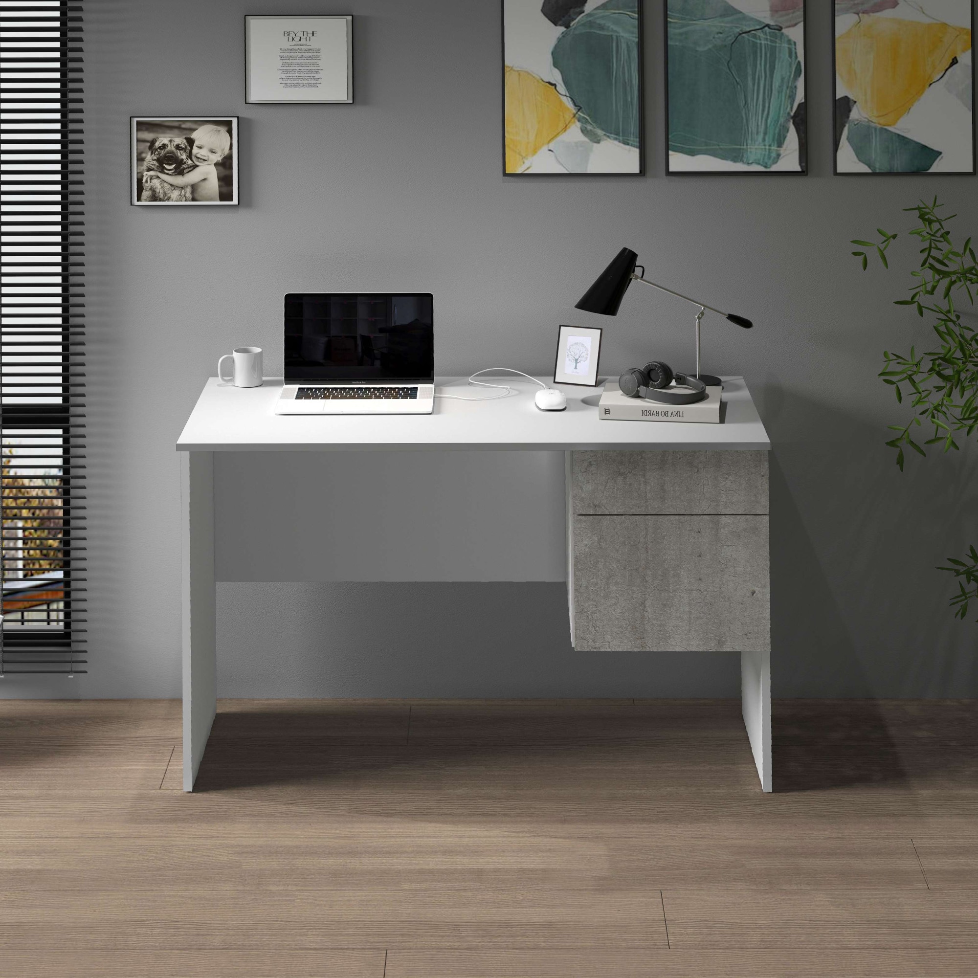 INOSIGN Schreibtisch »Coro, kleiner Computertisch, Bürotisch«, mit 1 Tür & 1 Schublade, Breite 110 cm, Made in Italy