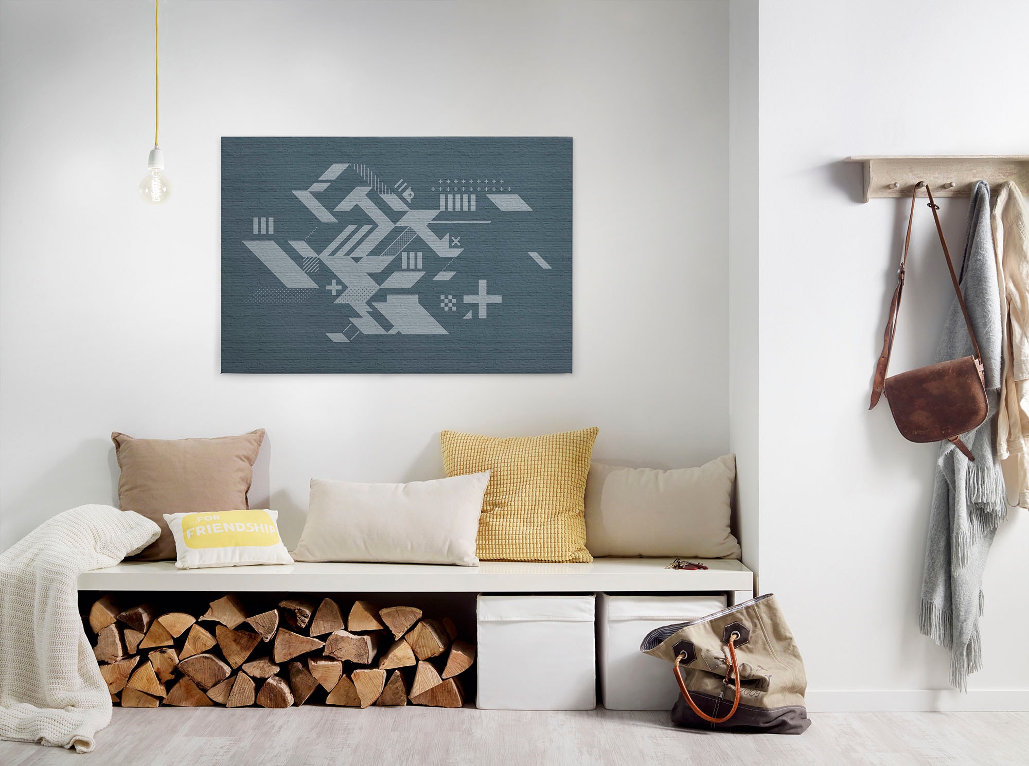 A.S. Création "brick by brick" Abstrakt Kunst 1 Stk. tlg. Keilrahmen Steinoptik Grafisch Geometrisch Leinwand-Bild Wohnzimmer