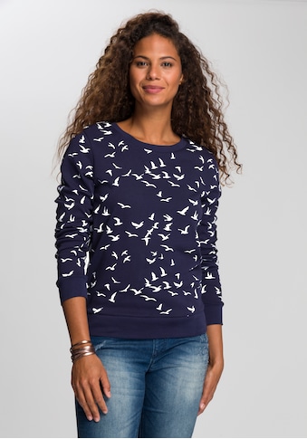 Sweatshirt, mit modischem Minimal-Allover-Print