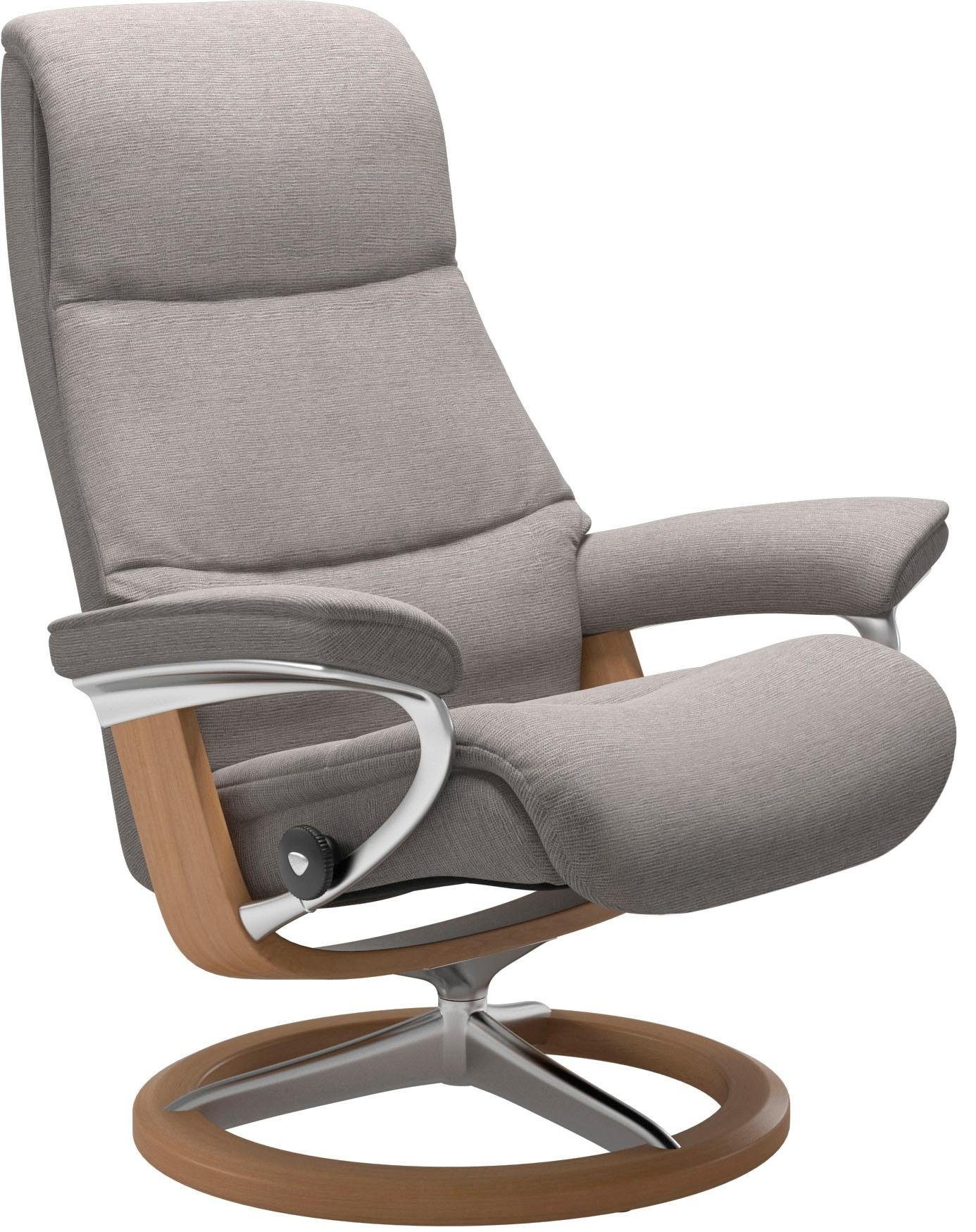 Stressless® Relaxsessel »View«, (Set, Relaxsessel mit Hocker), mit Signature Base, Größe S,Gestell Eiche