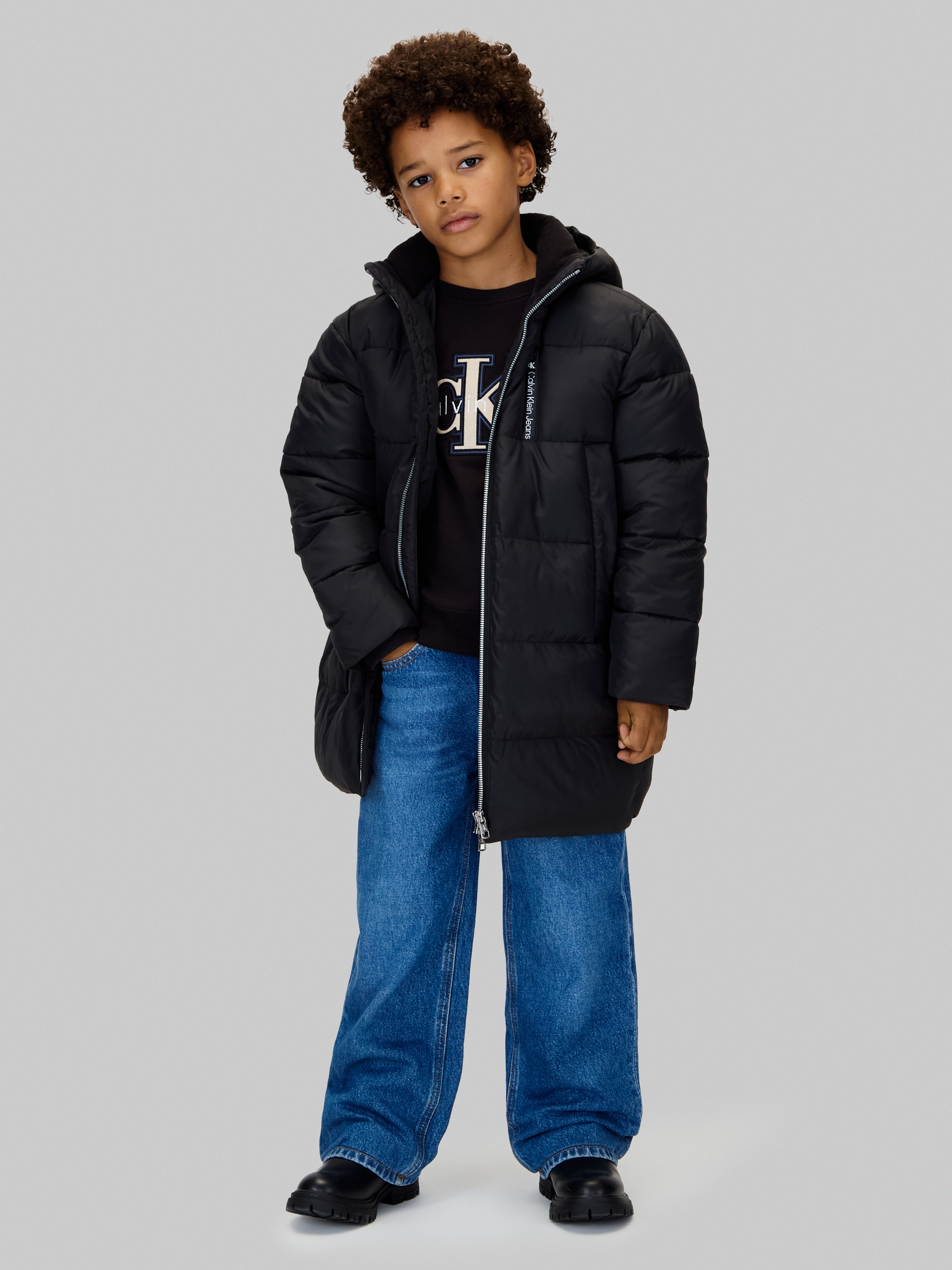 Calvin Klein Jeans Parka »Essential Parka Puffer«, mit Kapuze, für Kinder bis 16 Jahre und mit Logopatch