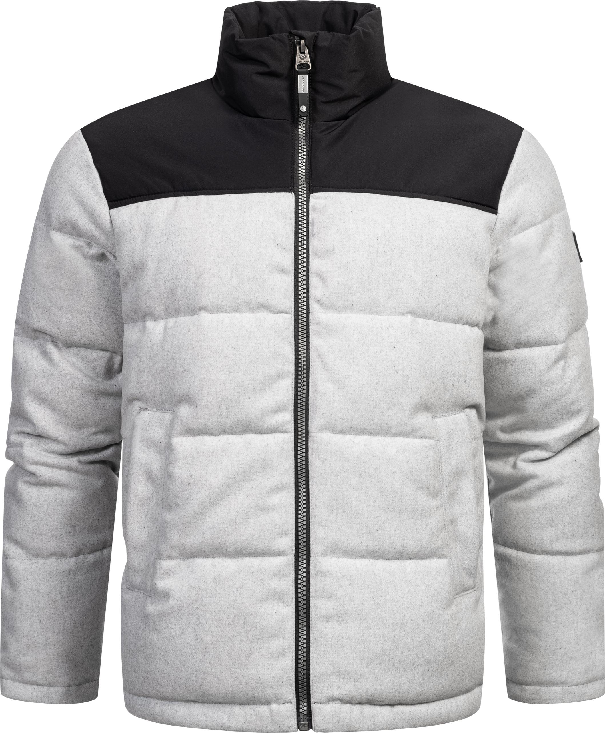 Steppjacke RAGWEAR "Waldess", Herren, Gr. S (48), grau (hellgrau), Obermaterial: 100% Polyester; Futter: 100% Polyester; Wattierung: 100% Polyester, gerade hüftbedeckend, hoch geschlossener Ausschnitt, Ärmel ohne Ärmelschlitz Rippstrickbündchen, Jacken St 3