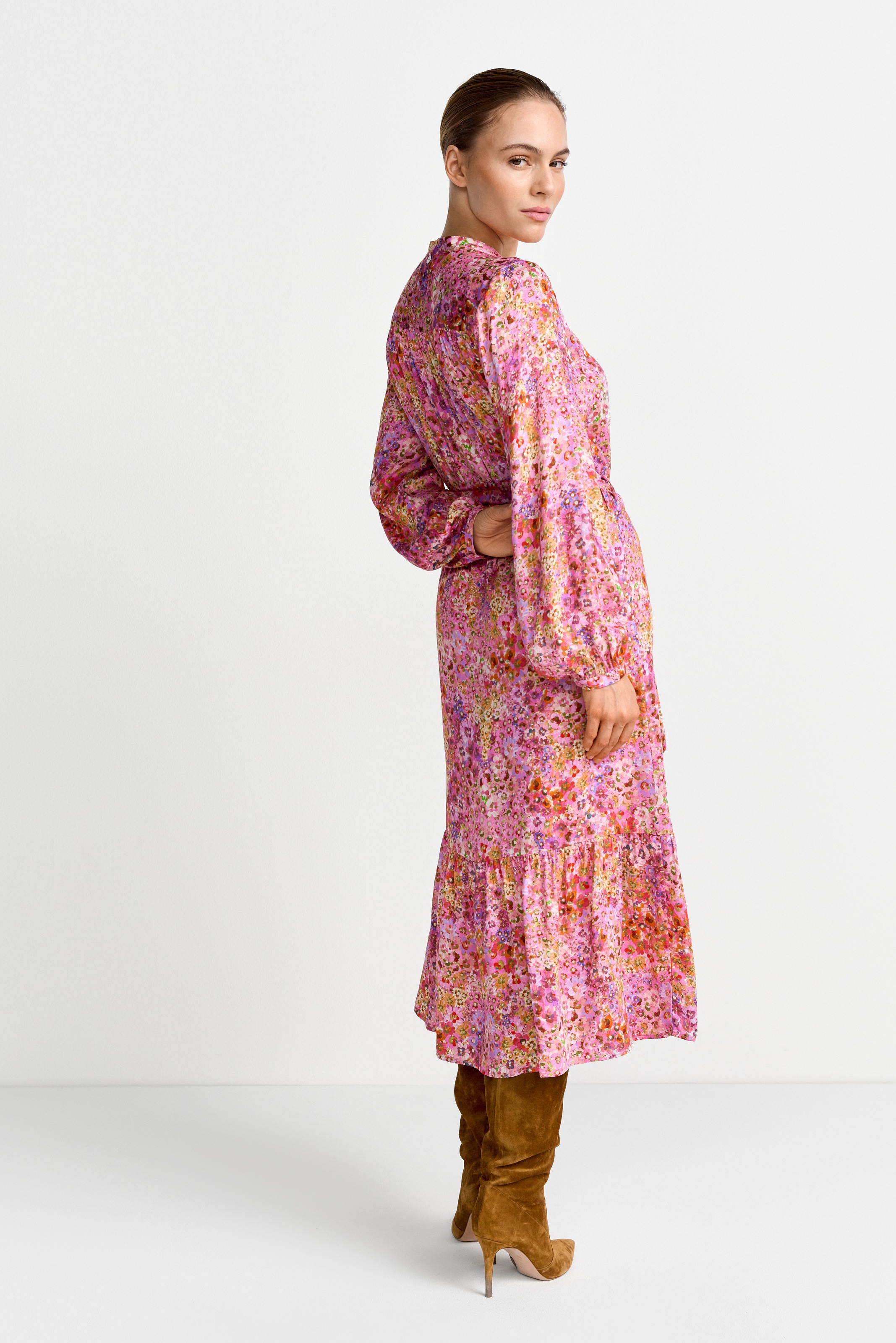 RICHROYAL Druckkleid Blusenkleid mit breitem Bindegürtel, aus Viskose günstig online kaufen