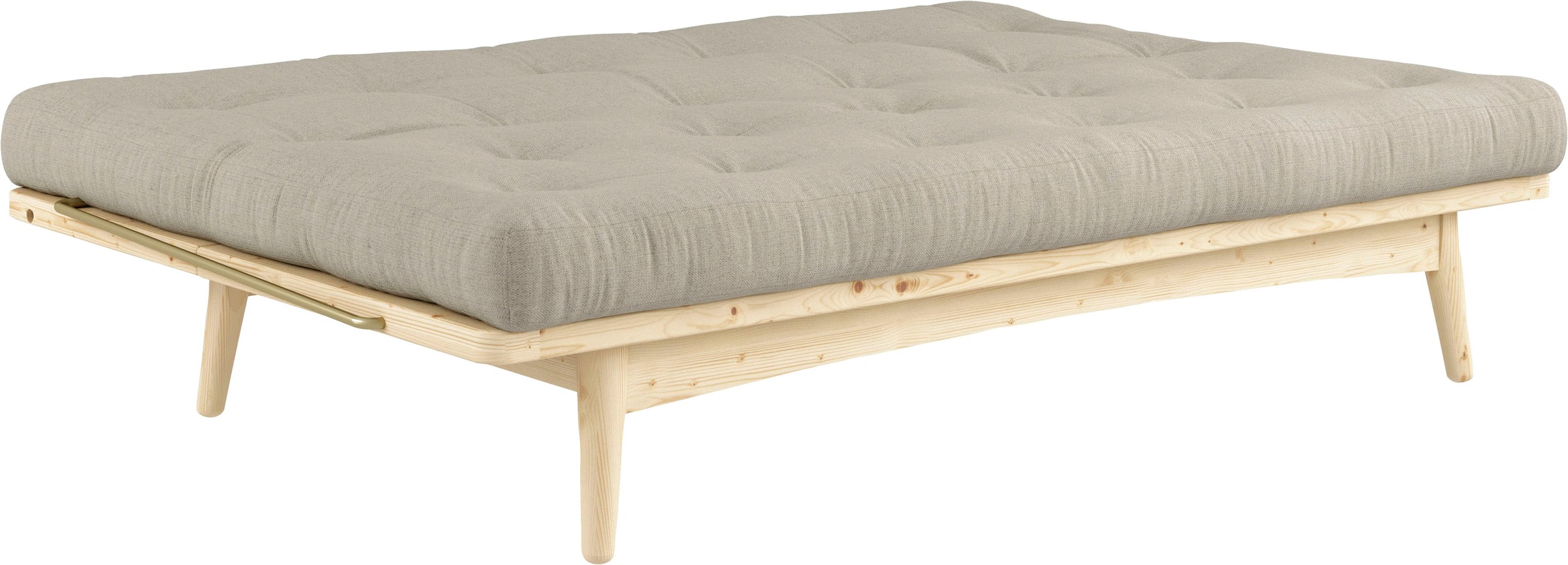 Schlafsofa KARUP DESIGN "Folk", beige (leinen), B:190cm H:90cm T:130cm, 50% linen and 50% cotton, Sofas, Schlafsofa, aus massiven Kiefernholz, inkl. Futonmatratze 3