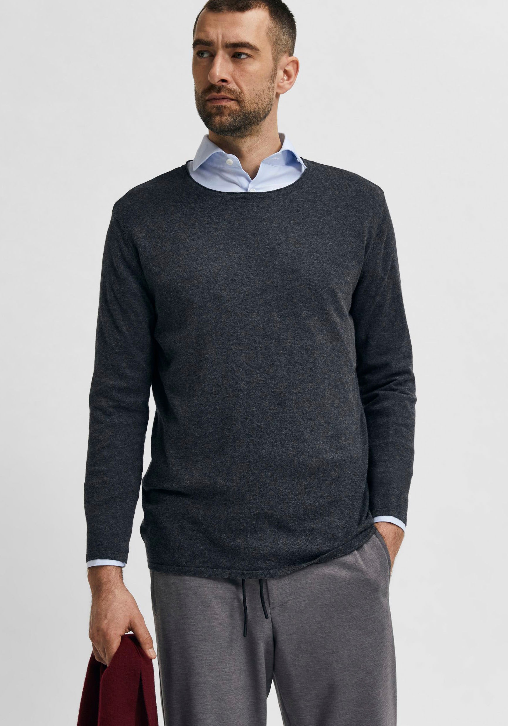 SELECTED HOMME Rundhalspullover »ROME KNIT«