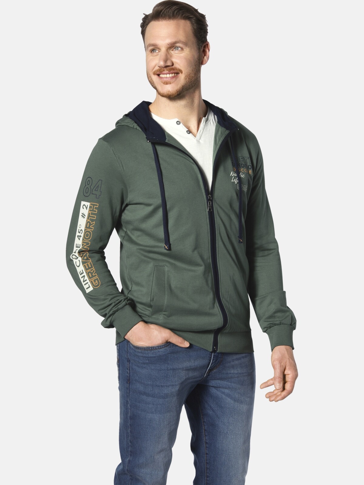 Jan Vanderstorm Kapuzensweatjacke "Sweatjacke RODERICH", aus atmungsaktiver günstig online kaufen