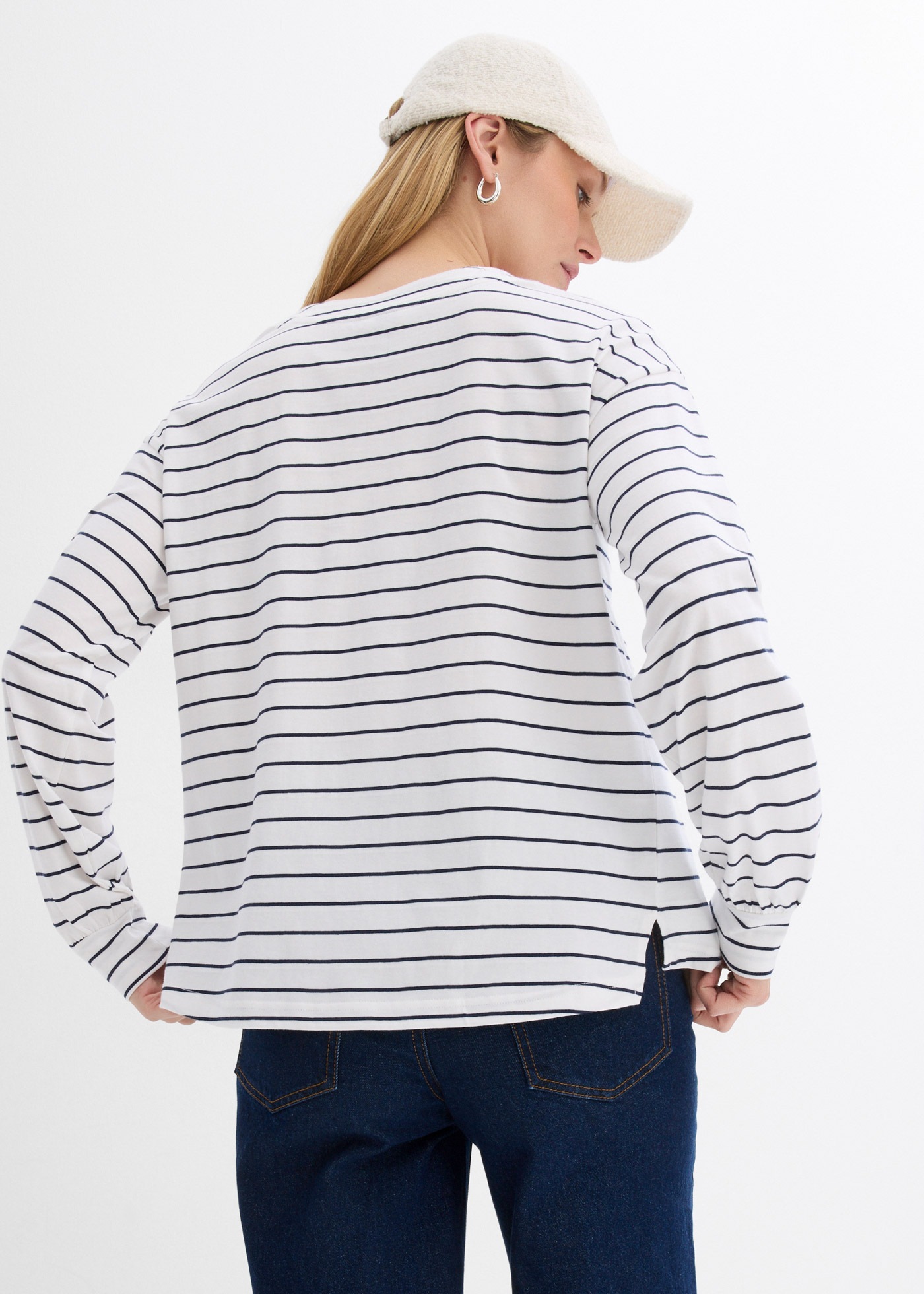 bonprix Langarmshirt 1 lockere Passform mit überschnittenen Schultern, mit günstig online kaufen