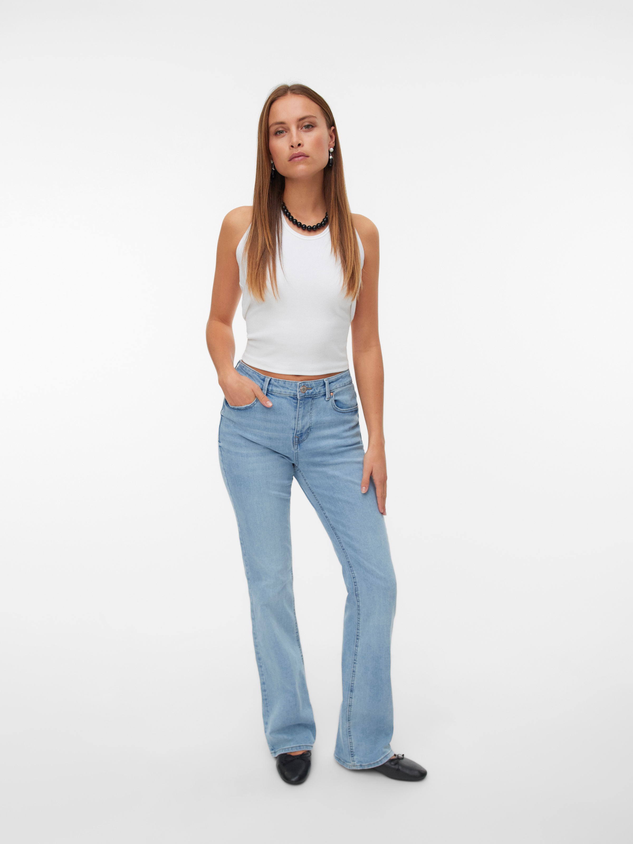 Vero Moda Bootcut-Jeans »VMFLASH MR FLARED POCKET JNS RA3043 NOOS«