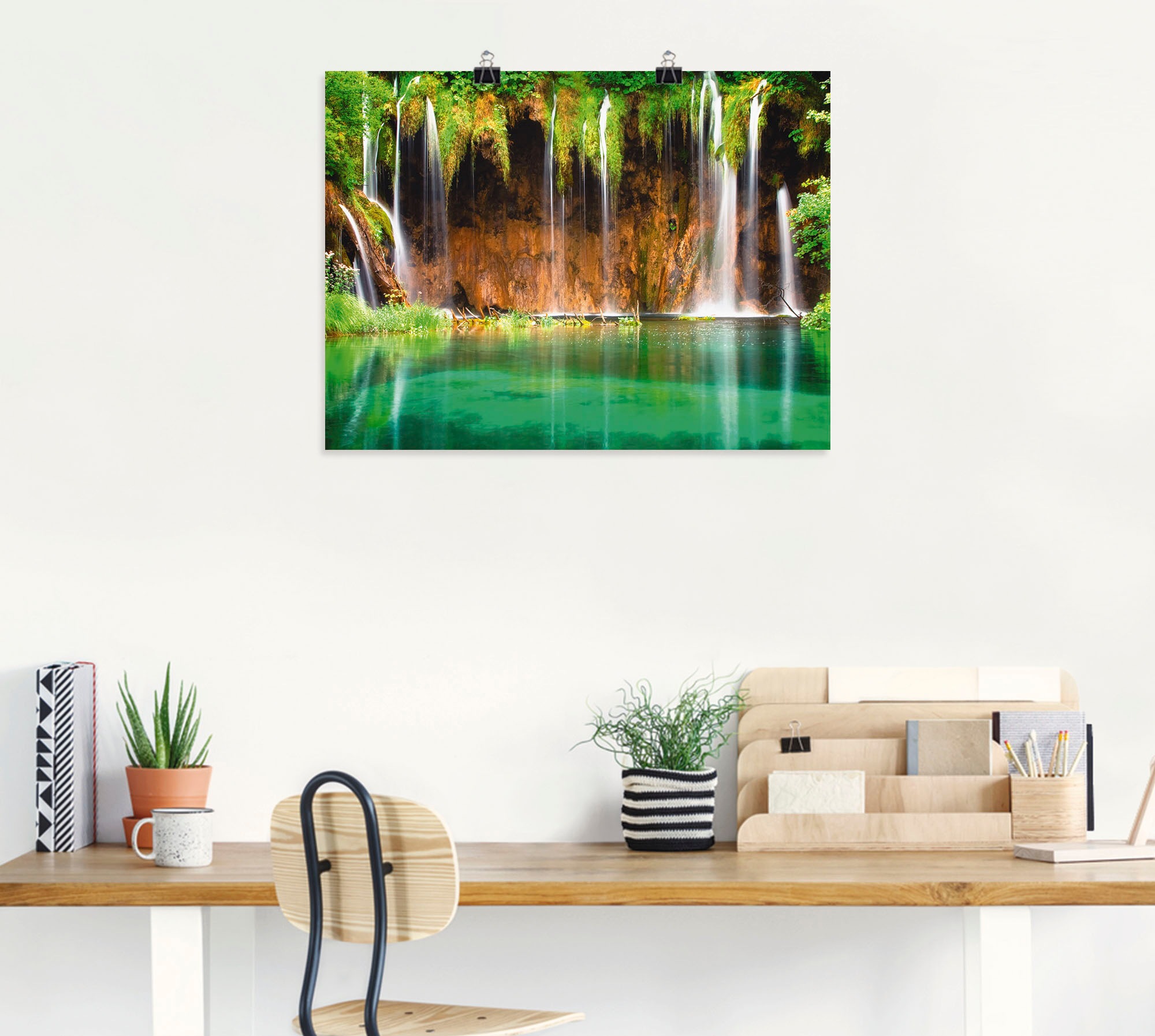 Artland Wandbild »Schöner Wasserfall im Wald« Gewässer 1 Stk. tlg. als Leinwandbild, Poster in verschied. Größen