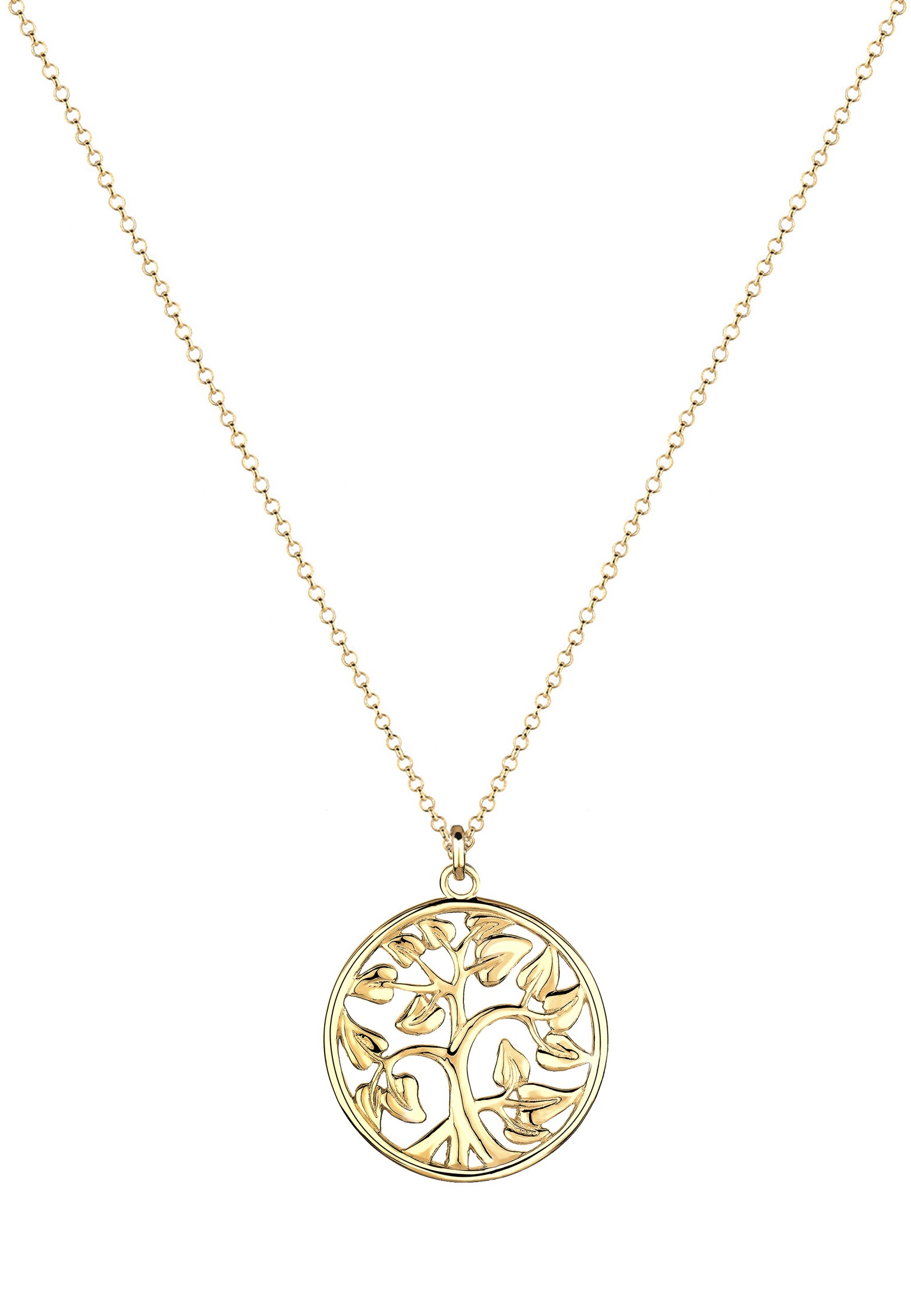 Elli Kette mit Anhänger »Tree of Life Lebensbaum Floral 925 Silber«