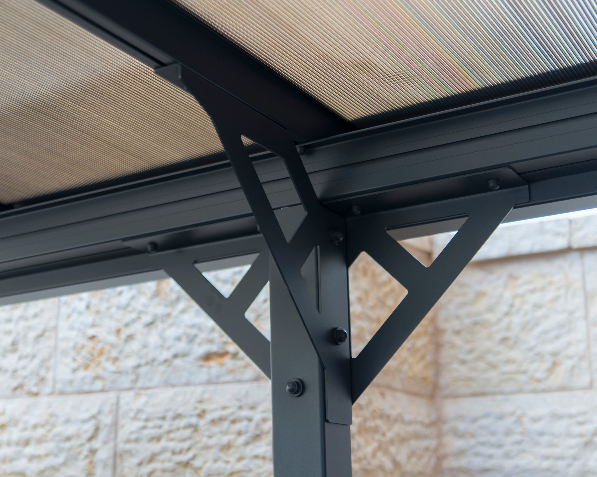 Palram - Canopia Einzelcarport »Palma 5000«, Aluminium, 263 cm, Grau, inkl. Regenrinnen und Bodenverankerungen