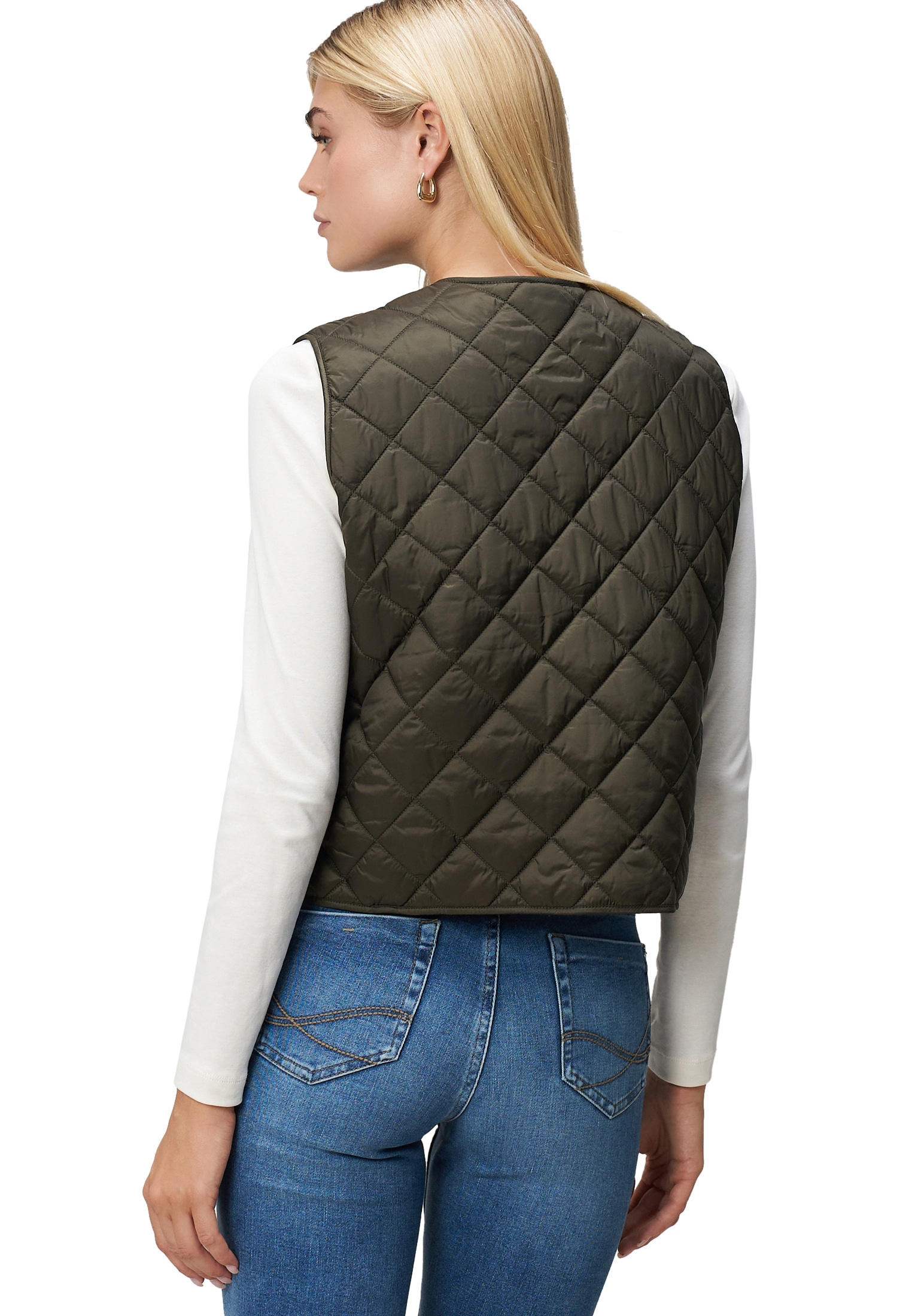 Zero Strickweste »zero Damen Steppweste mit Knopfleiste«, Knopfleiste
