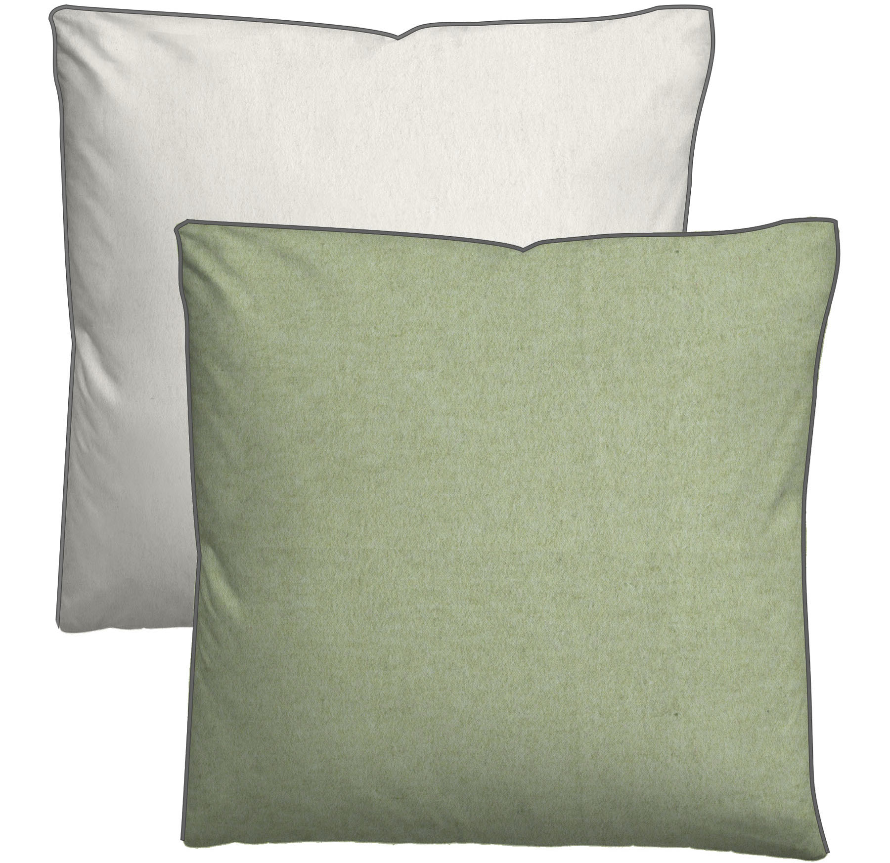 Biberna Kissenbezug "0840500 HERMAL Premium Biber Melange-Flanell 100% Baumwolle" Kissenhülle, wärmend & weich, Reißverschluss, Satinpaspel