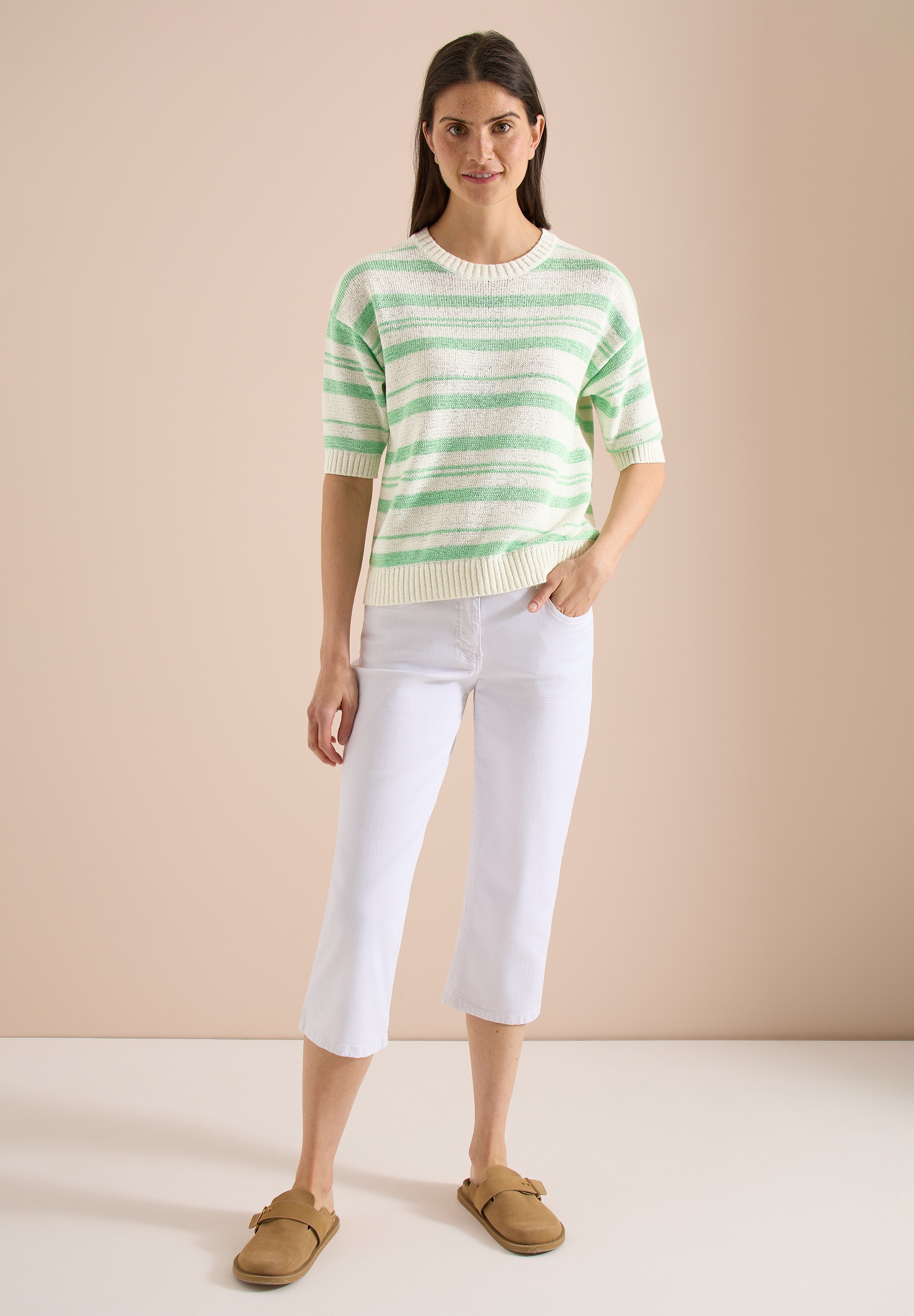 Cecil Kurzarmpullover im Streifendesign