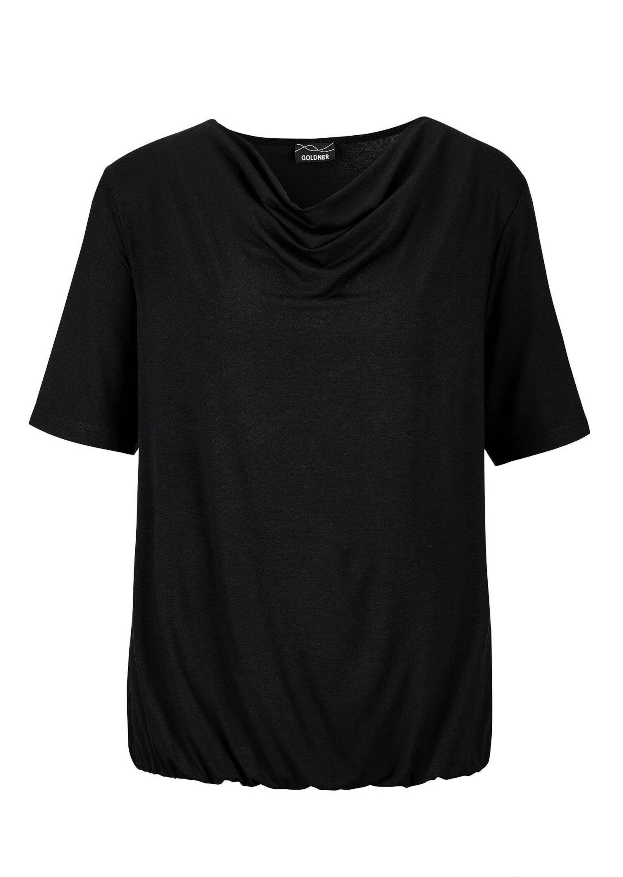 GOLDNER Kurzarmshirt "Kurzgröße Blusenshirt mit Wasserfallausschnitt" Sonstige