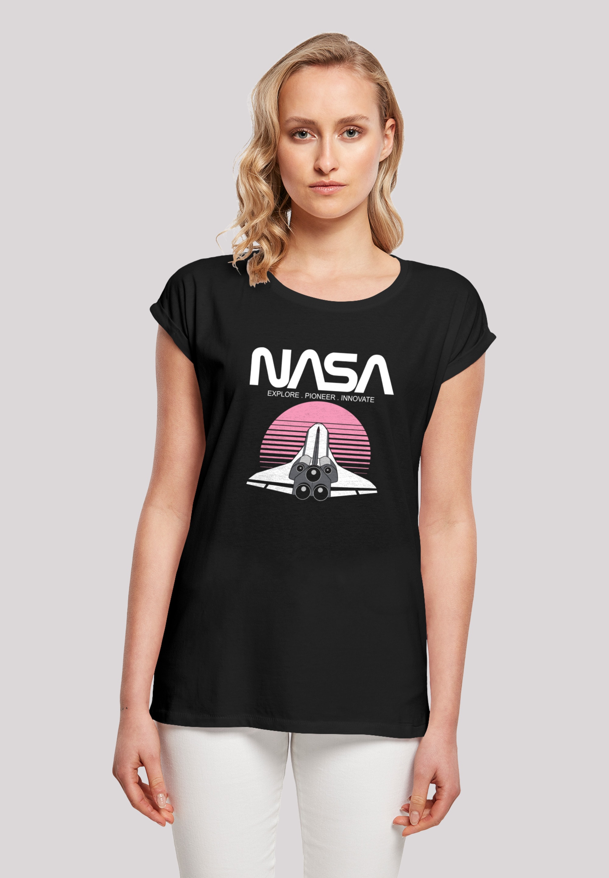 F4NT4STIC T-Shirt »NASA Space Shuttle Sunset«, Damen,Premium Merch,Regular-Fit,Kurze Ärmel,Bedruckt