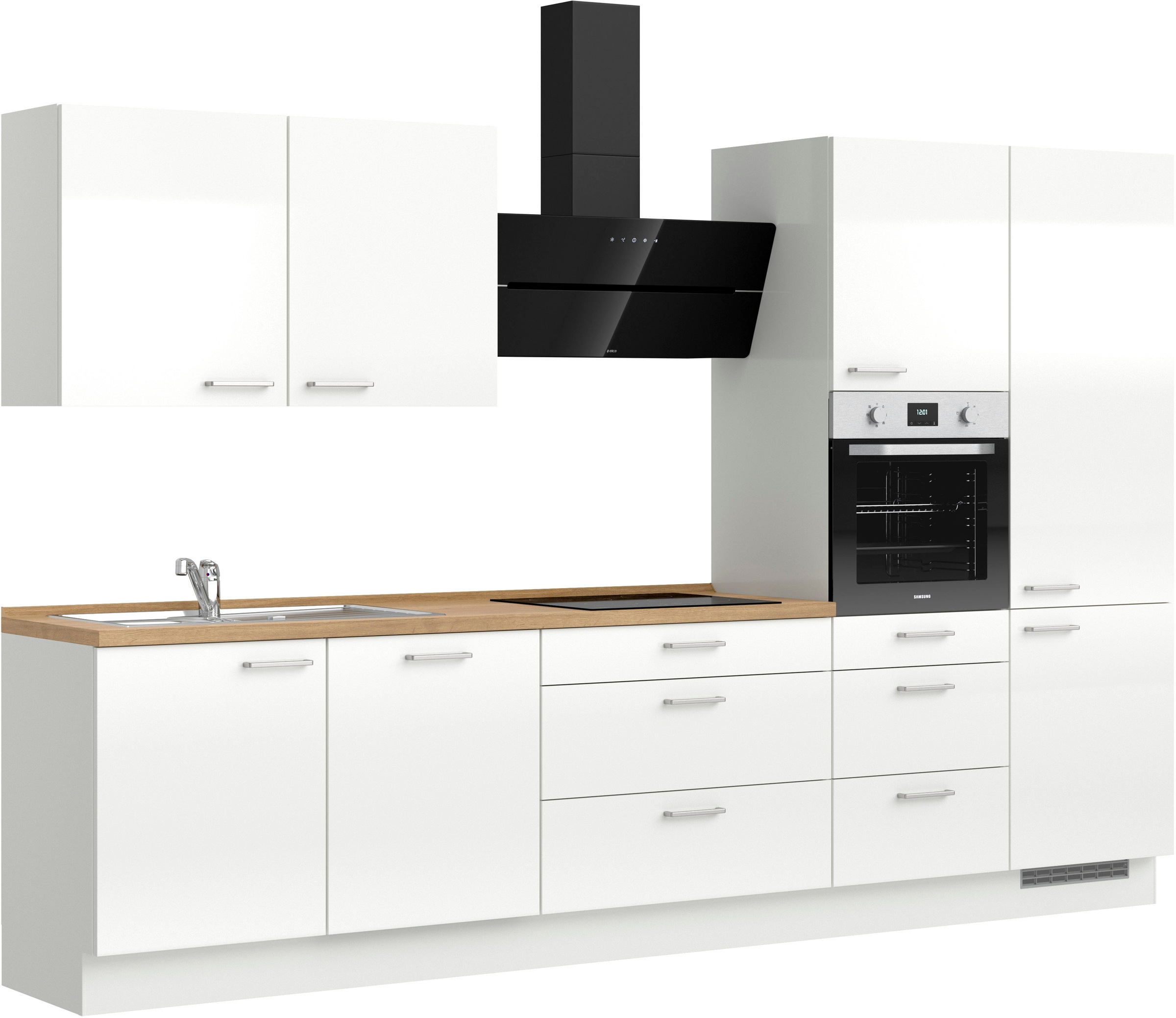 nobilia® Küchenzeile »"Flash II"«, vormontiert, Ausrichtung wählbar, Breite 330 cm, wahlw. mit E-Geräten