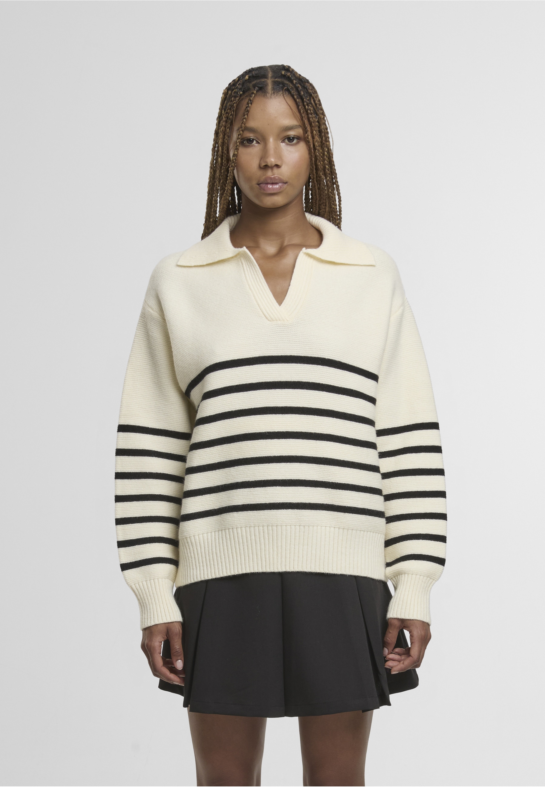 ESTELOU Rundhalspullover »ESTELOU Knit v-neck polo« 1