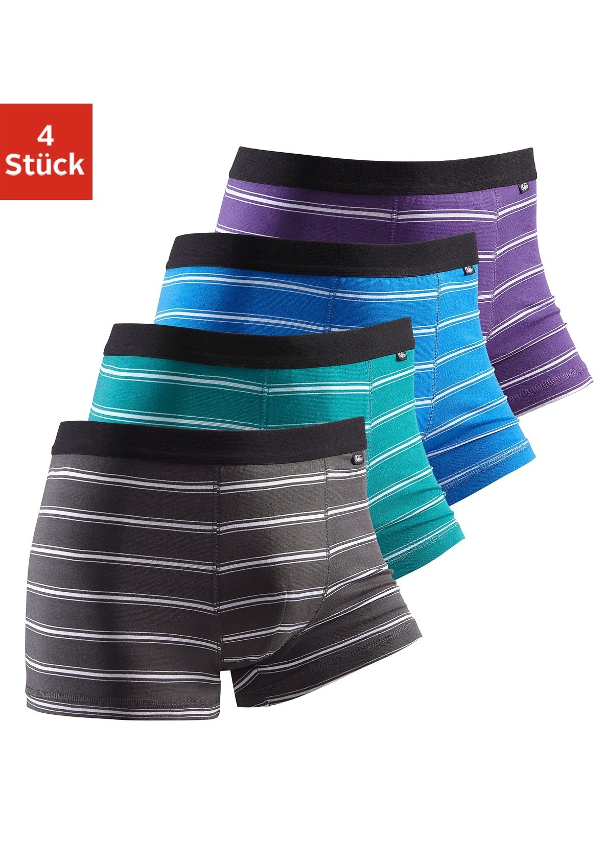 Buffalo Boxer "Boxershorts für Herren" Packung, 4 Stk. mit schwarzem Webbun günstig online kaufen