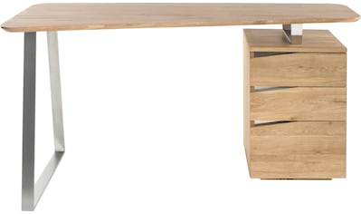 Schreibtisch »Tori«, Asteiche Massivholz geölt, mit 3 Schubladen, Breite 150 cm