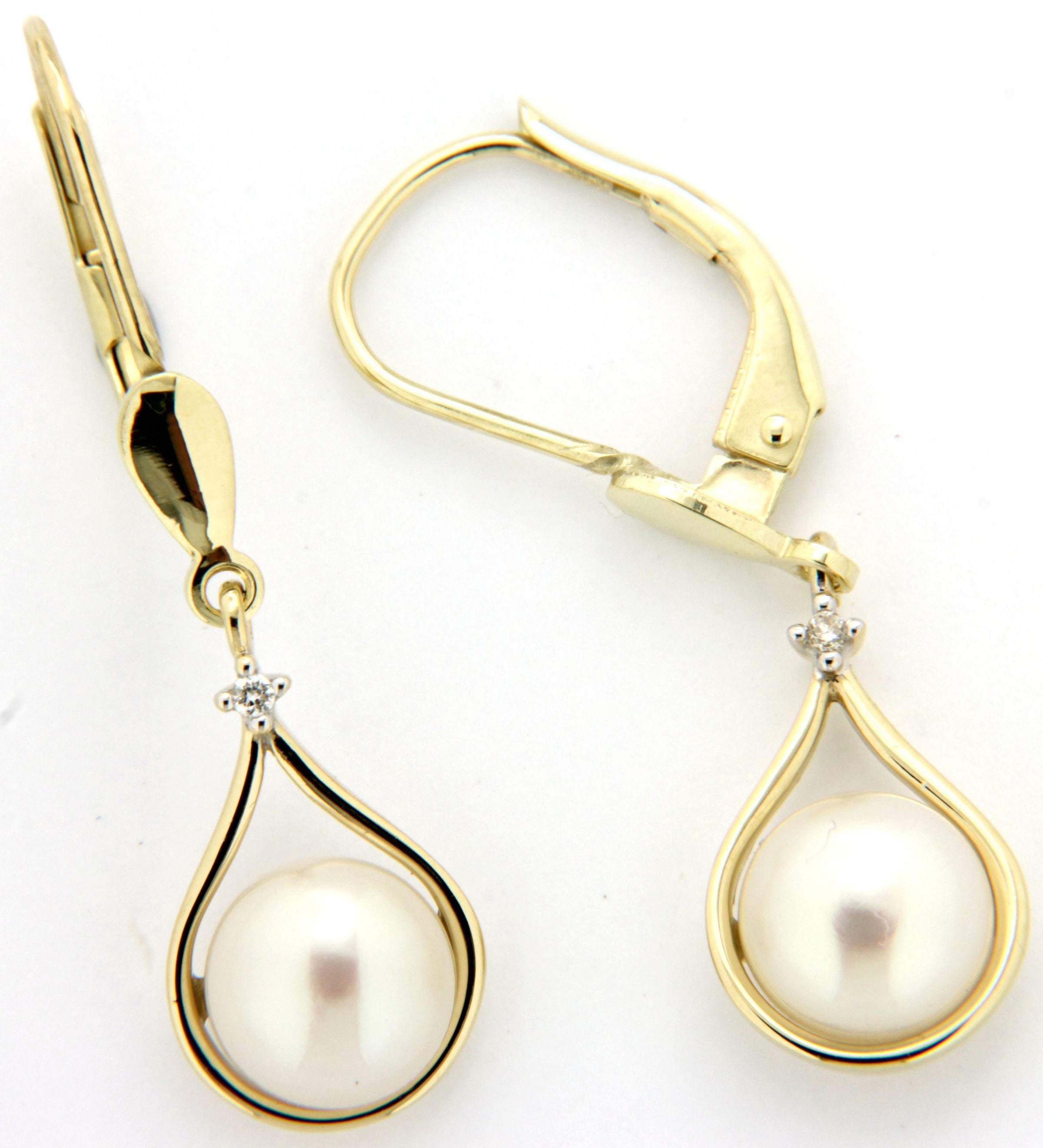 Firetti Paar Ohrhänger »Schmuck BAUR Tropfenform«, mit in für Brillanten | bestellen und Geschenk, Süßwasserzuchtperlen