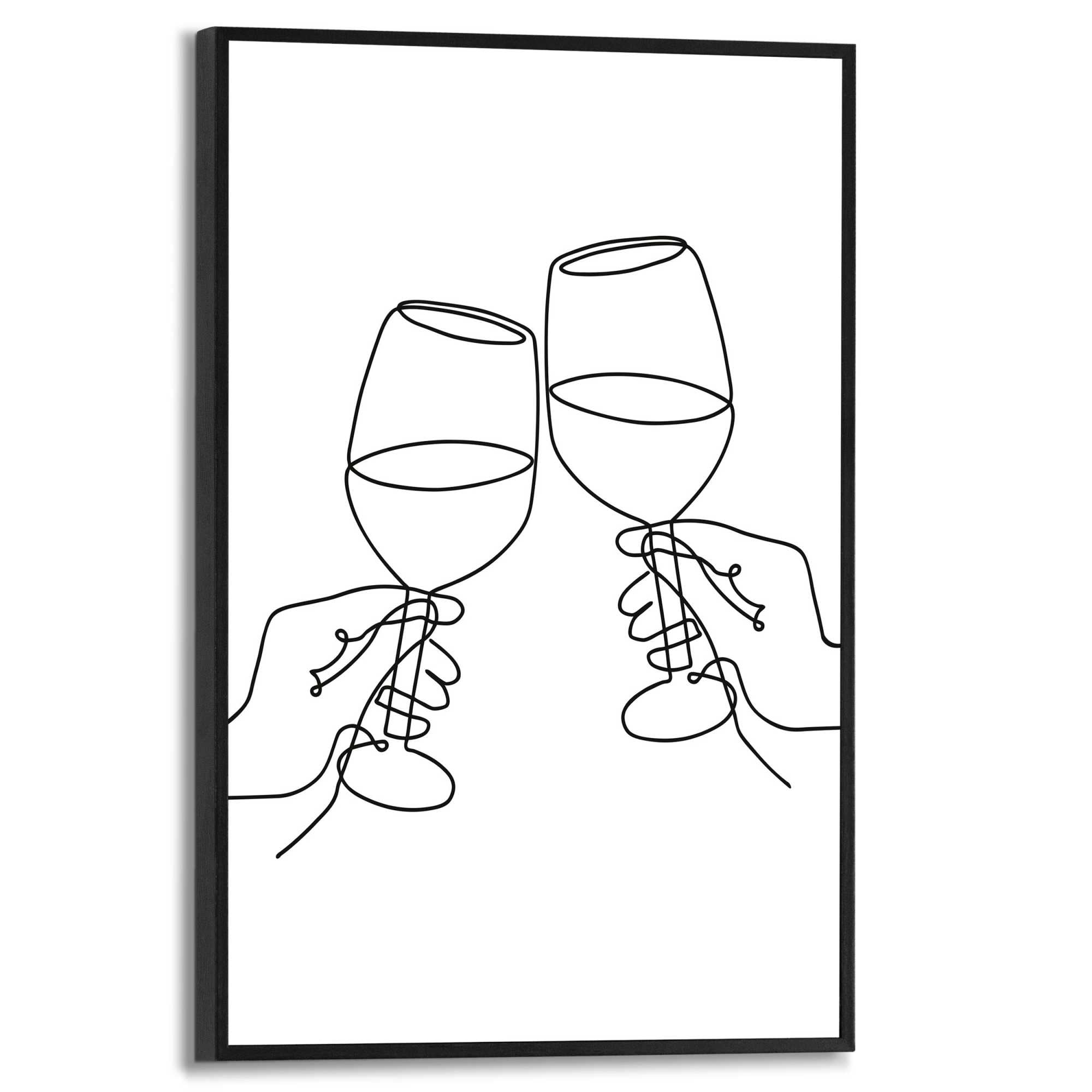 Reinders Poster "Wein", Küche - Schwarz-Weiß - MDF - Line Art - 20x30 cm günstig online kaufen