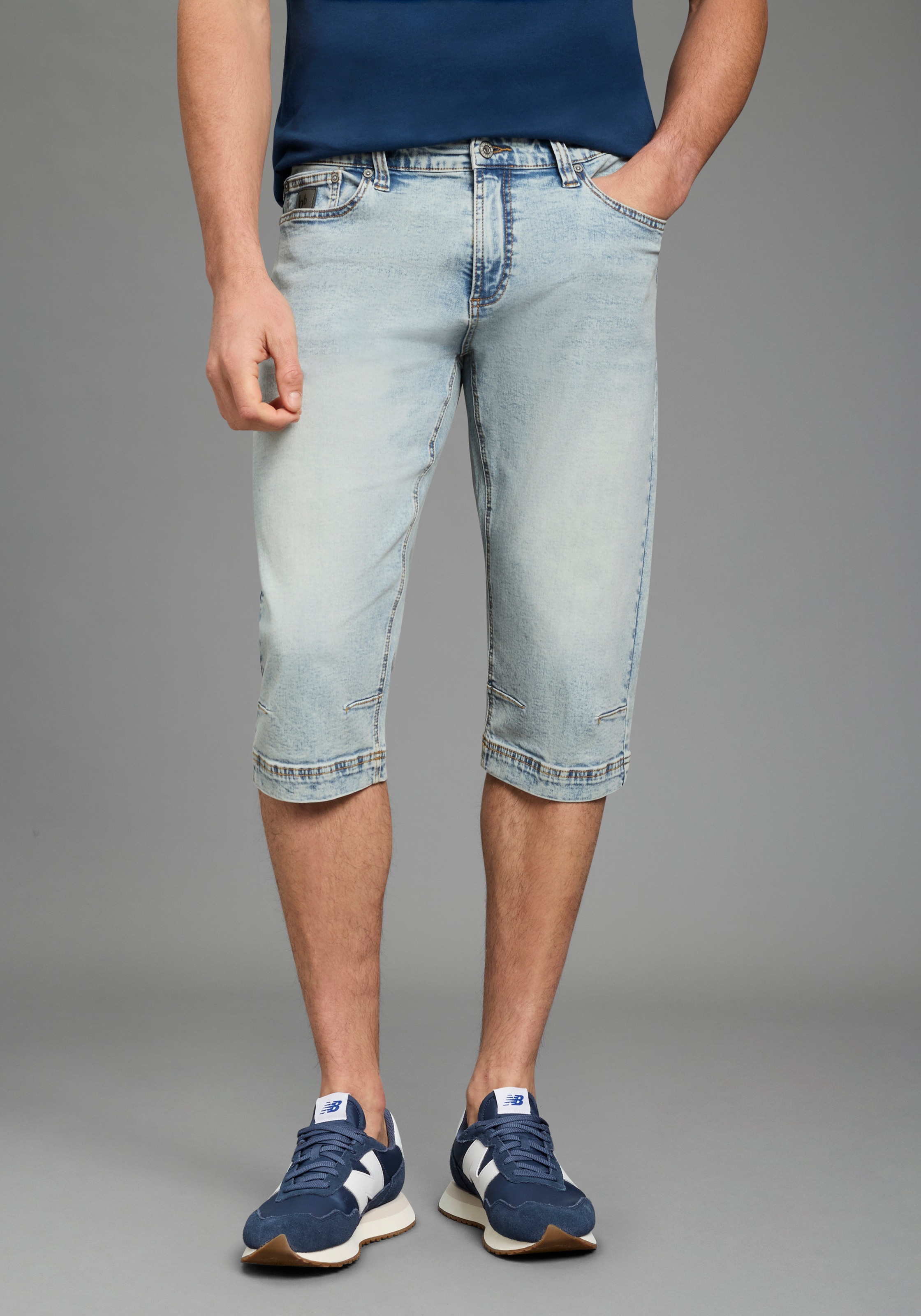 Bruno Banani Jeansbermudas "Hutch-Bermuda" Straight-Fit, normale Leibhöhe, aus elastischem Denim-Material