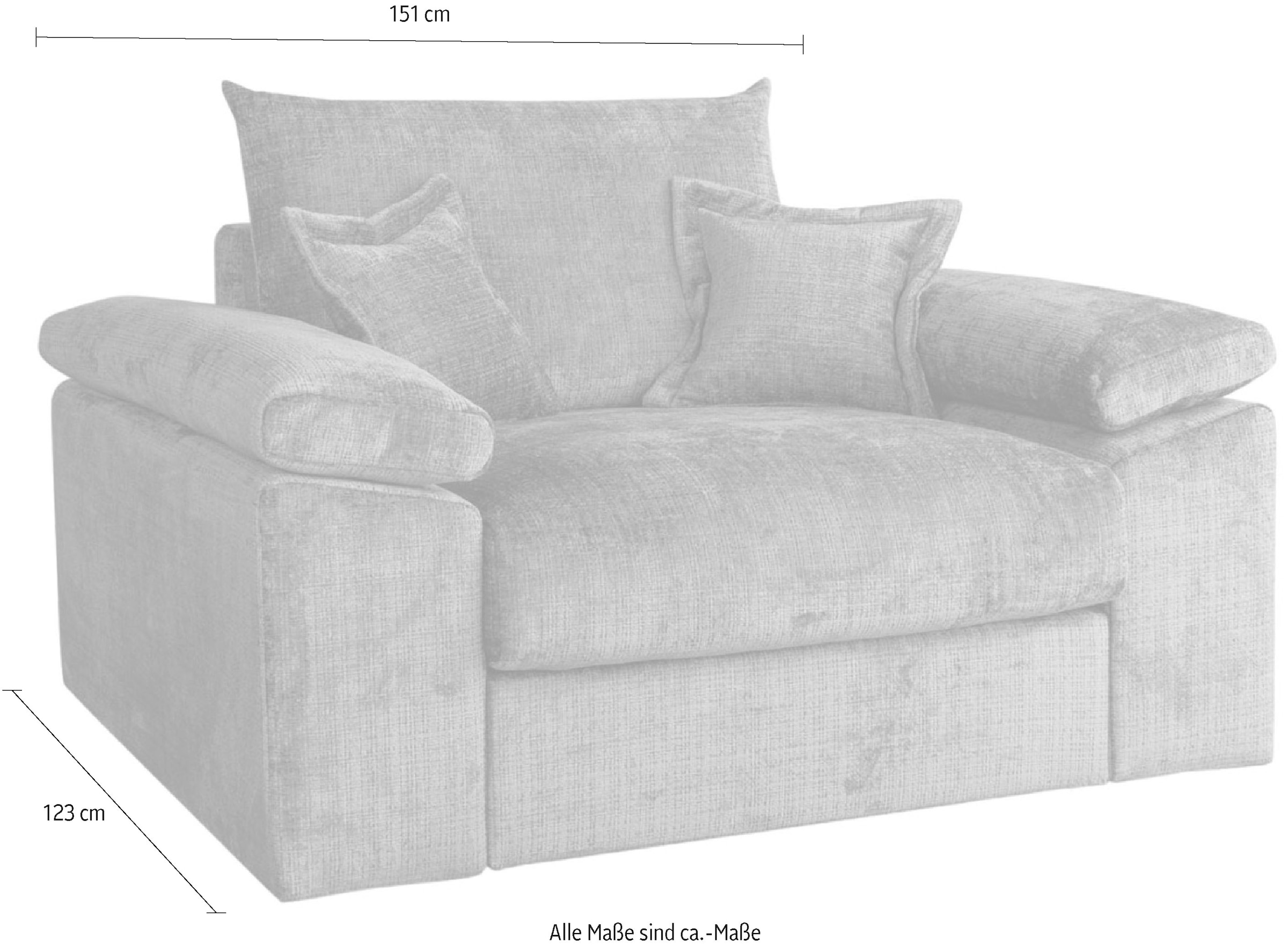 Home affaire XXL-Sessel »Soft&Cosy«, Mega-Sessel, Cord oder Chenille-Struktur, inklusive 2 Zierkissen