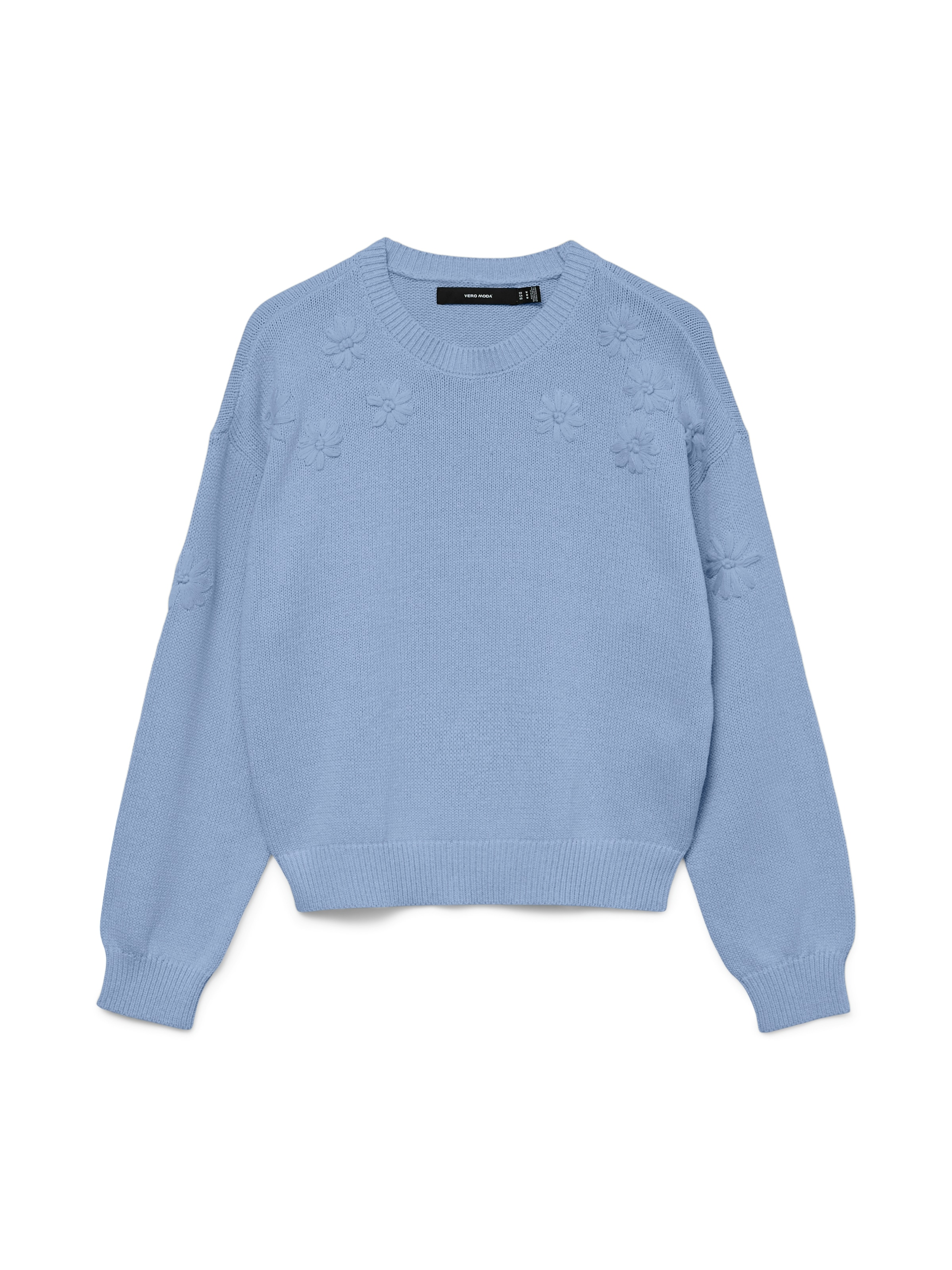 Vero Moda Strickpullover "VMDAISY EMB LS O-NECK PULLOVER BOO" mit zartem Bl günstig online kaufen