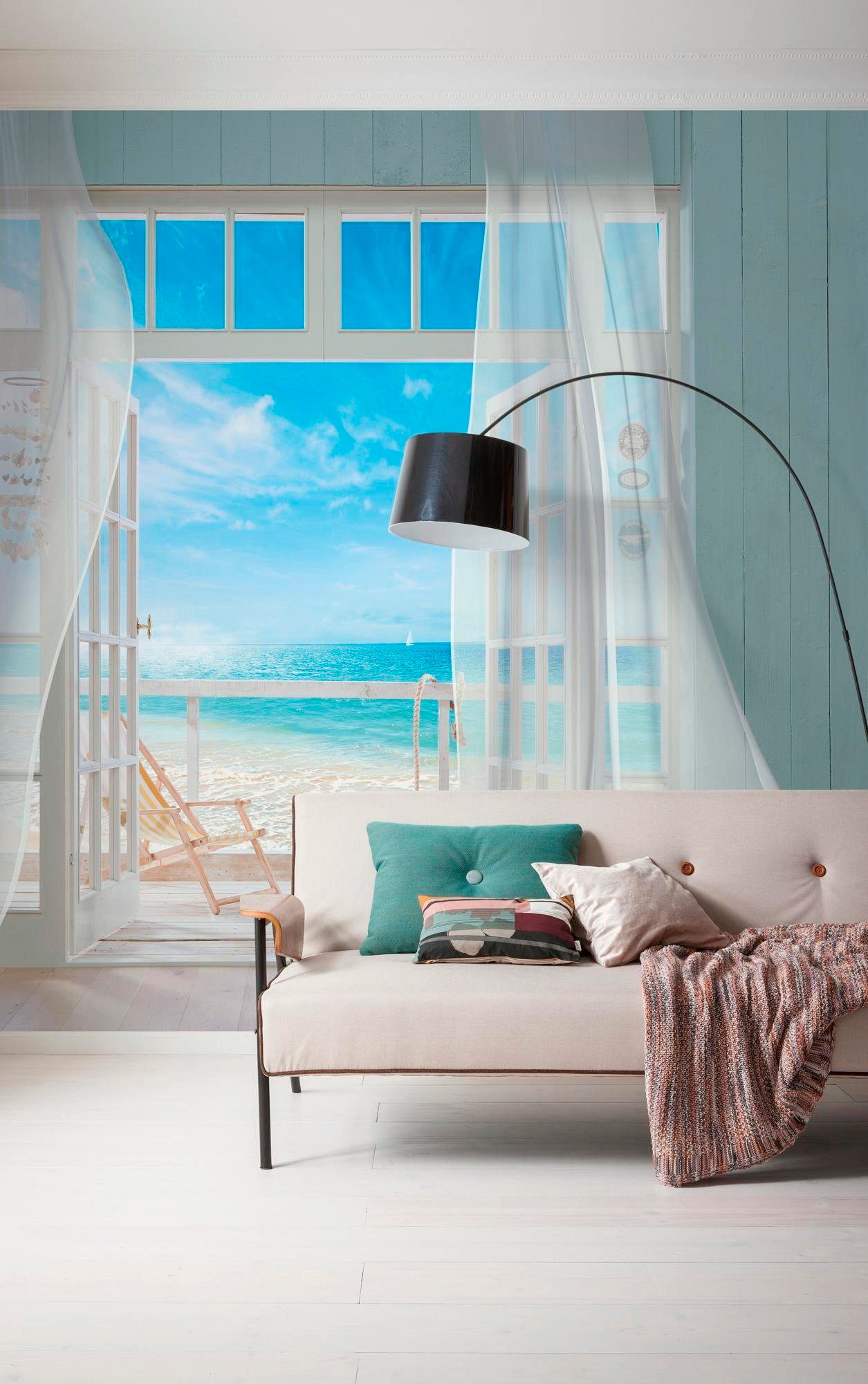 Komar Vliestapete »Digitaldruck Vlies - Malibu - Größe 300 x 250 cm«, bedruckt, Wohnzimmer, Schlafzimmer