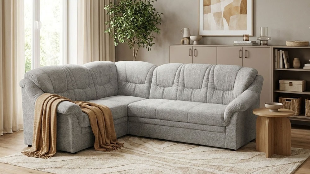 OTTO home Ecksofa "Nyborrg 234 x 185 cm, auch mit Schlaffunktion, formschön & stabil" L-Form, aus haustierfreundlichem Pet Friendly Bezug