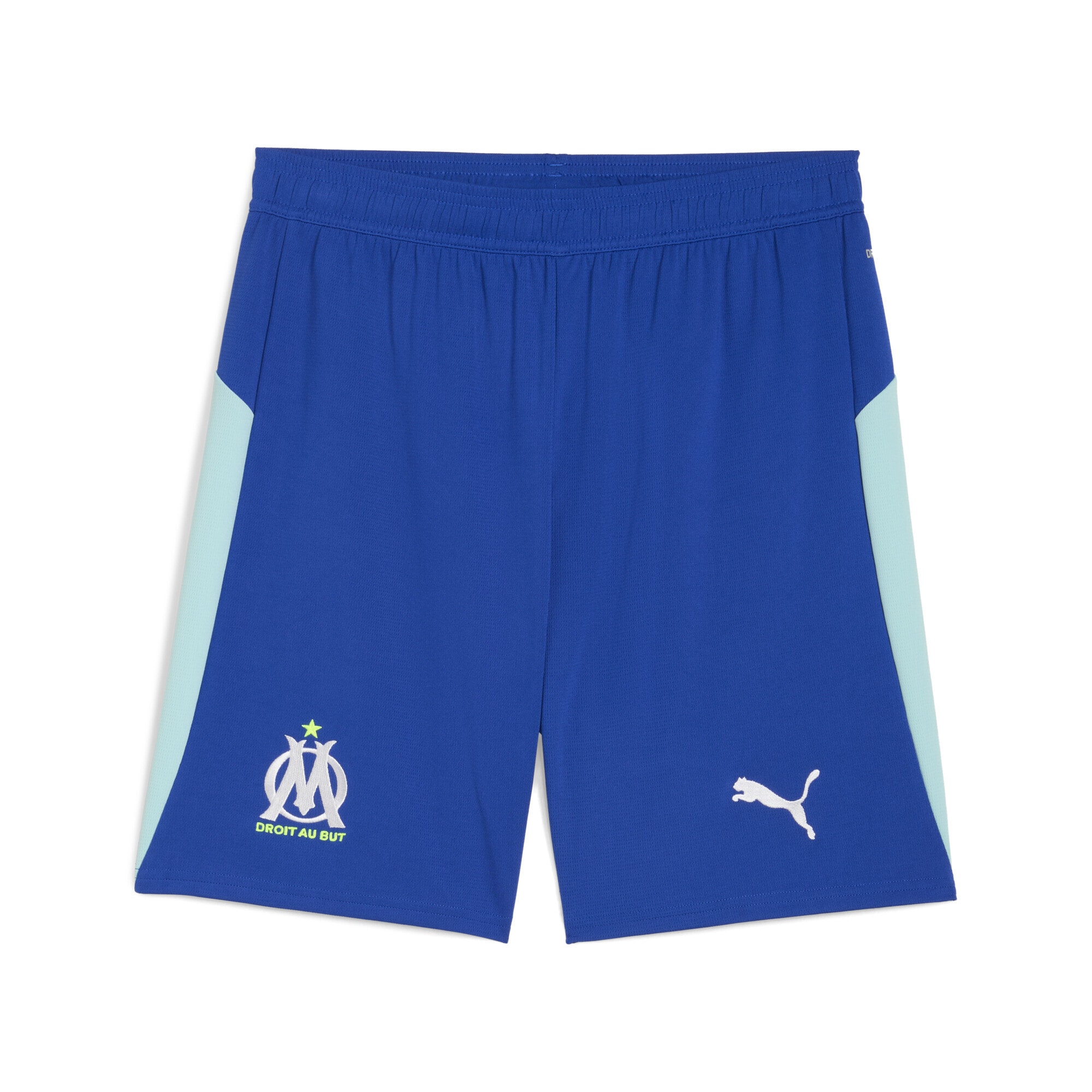 PUMA Herren Sporthose "Olympique de Marseille 25/26 Shorts Herren"vivid blau bleu azur, Gr. L, colorblocking, Obermaterial: 100% Polyester, Hosen