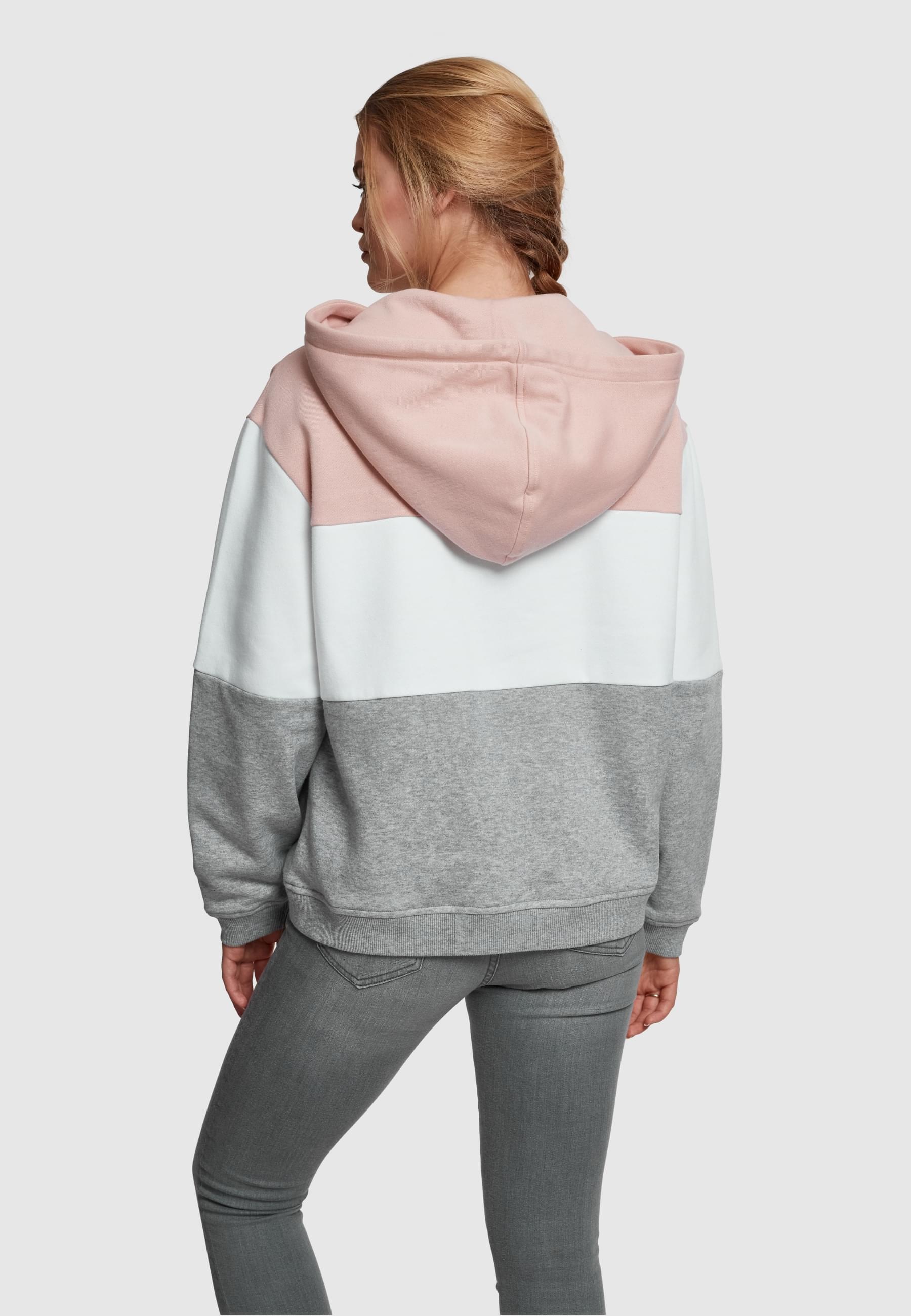 URBAN CLASSICS Rundhalspullover »Urban Classics Damen Ladies Oversize 3-Tone Hoody«, (1 tlg.)