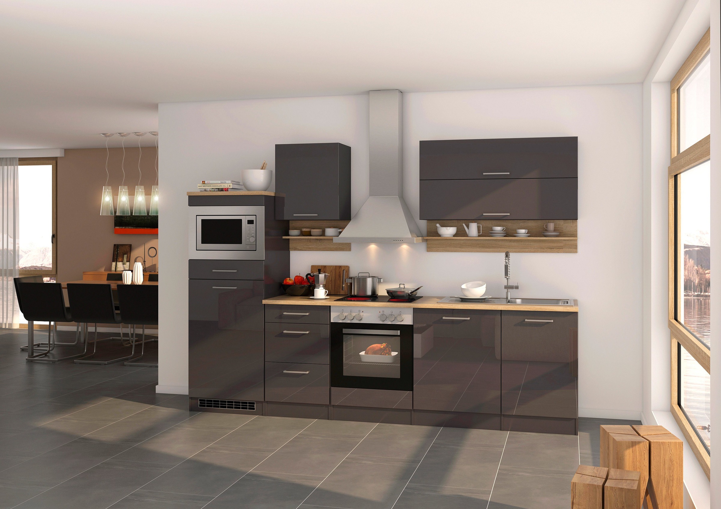 KOCHSTATION Küchenzeile "KS-Mailand" mit E-Geräten, ohne Mikrowelle, Breite günstig online kaufen