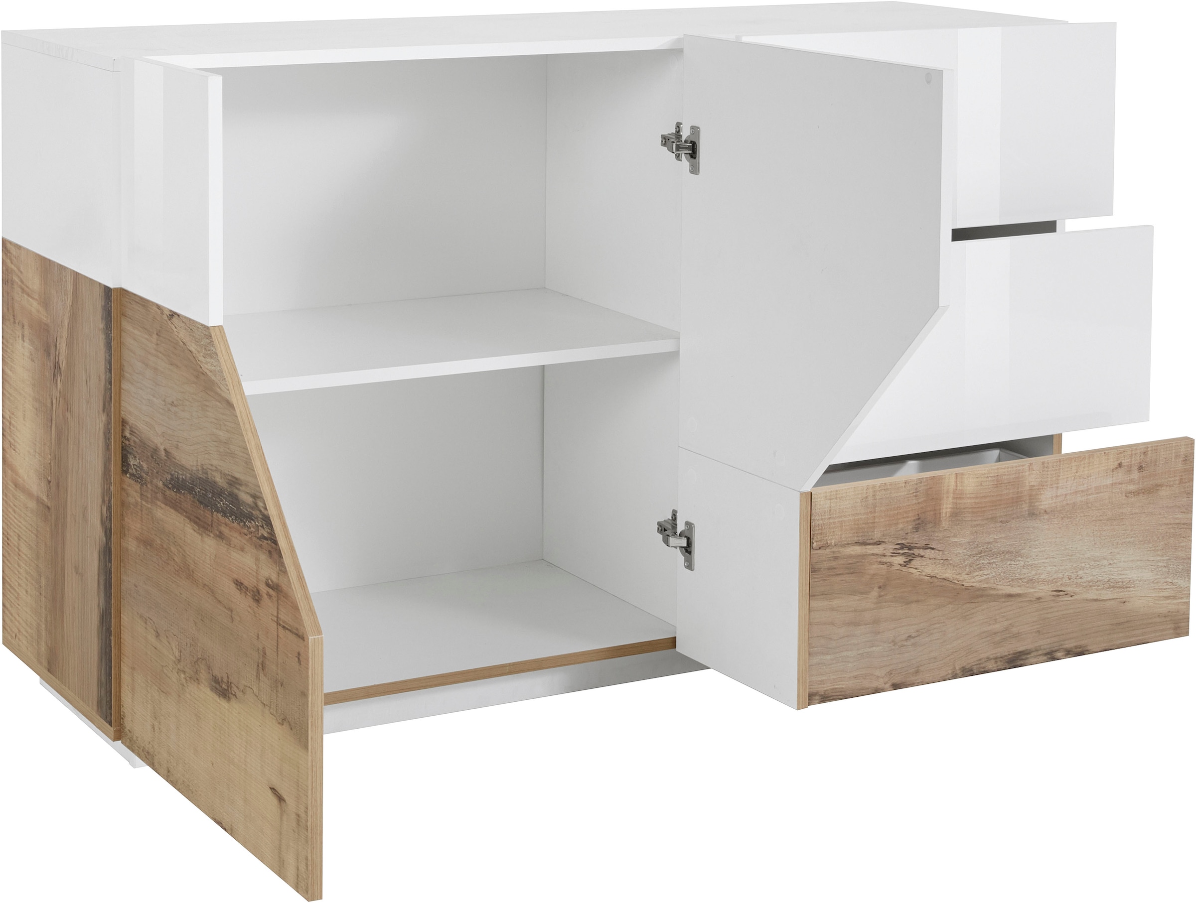 INOSIGN Sideboard »ALIEN-Kommode, Schrank, Anrichte mit 2 Türen und 3 Schubkästen«, Sideboard Breite ca. 140 cm "100 % Made in Italy"