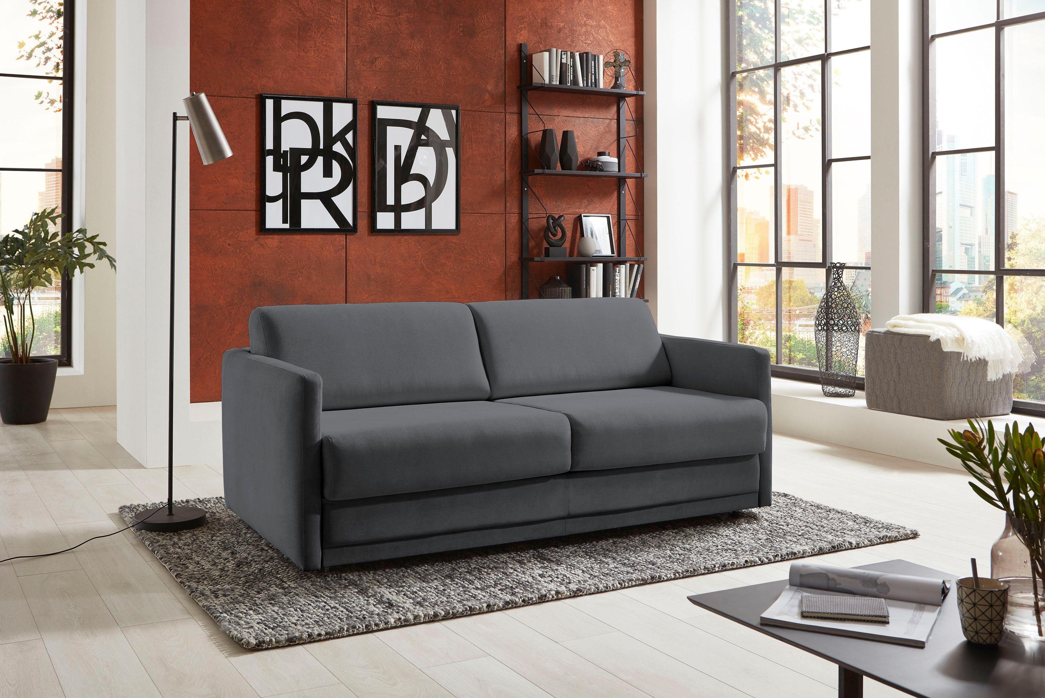ATLANTIC home collection Schlafsofa "Limone, Dauerschläfer,B: 178cm, Liegefläche: 140 x 200cm,inkl Matratze" für Dauerschläfer geeignet inklusive hochwertige Matratze