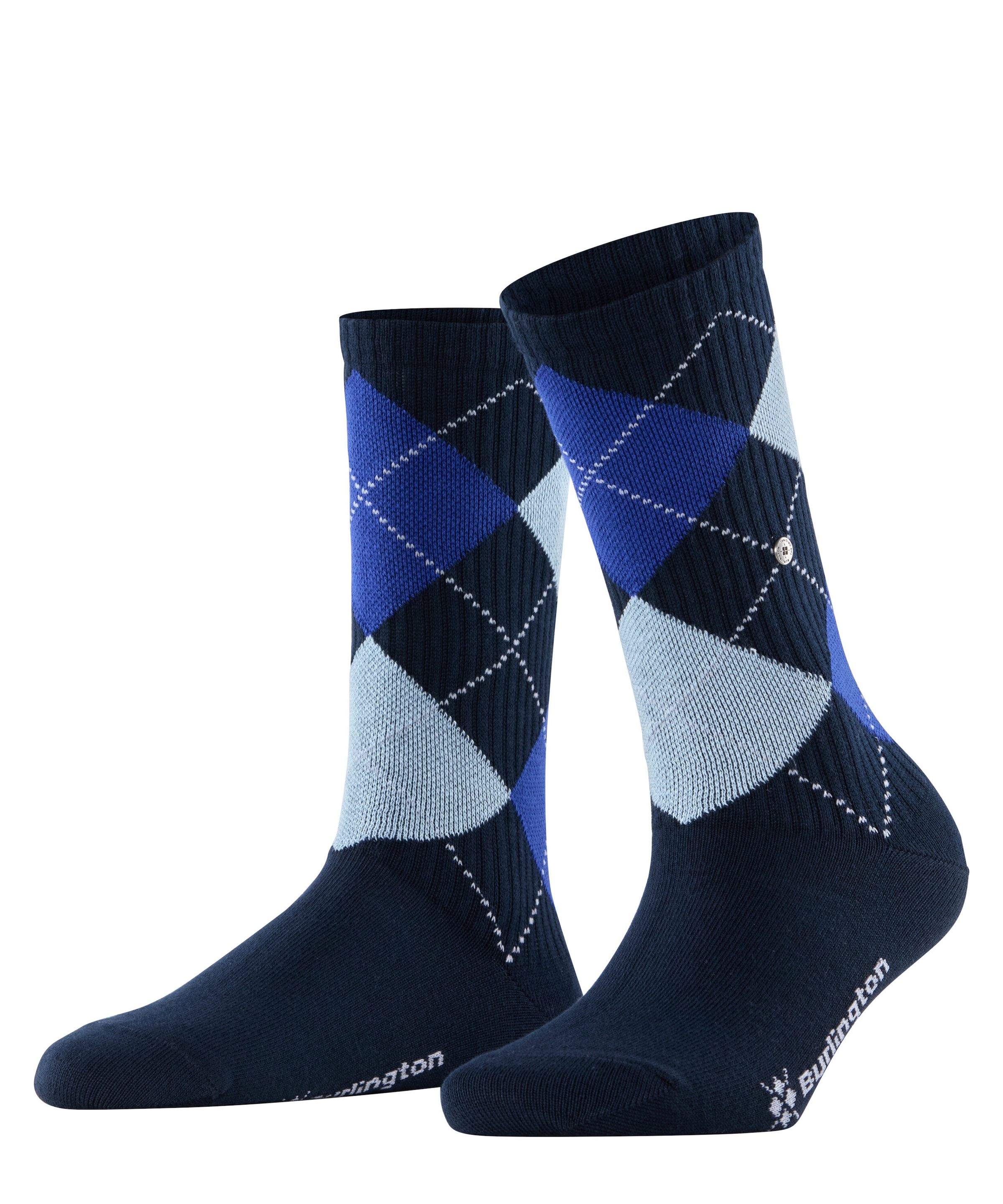 Burlington Socken "Rib Courtside" Einheitsgröße 40-46, Argyle-Muster, feine Rippenstruktur