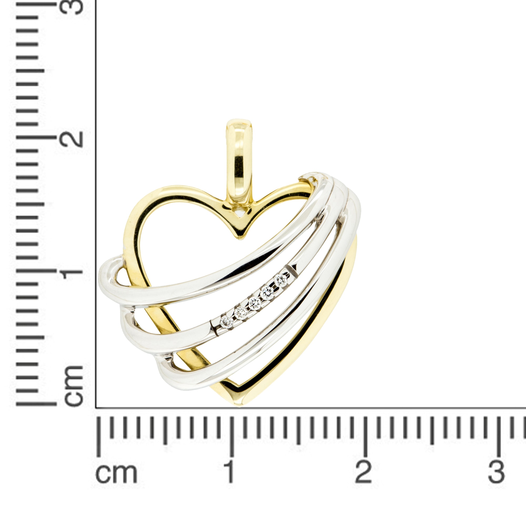 Orolino Kettenanhänger »585 Gold zweifarbig Herz mit Brillant 0,025ct.« für  bestellen | BAUR