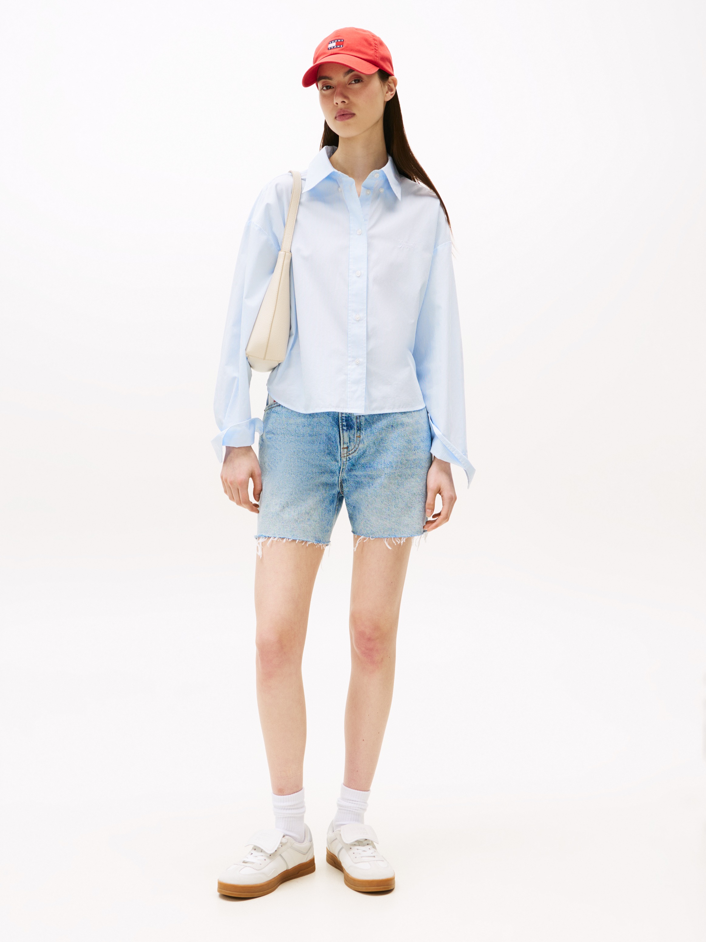 Tommy Jeans Hemdbluse "TJW REG CROP STRIPE POPLIN SHIRT" günstig online kaufen