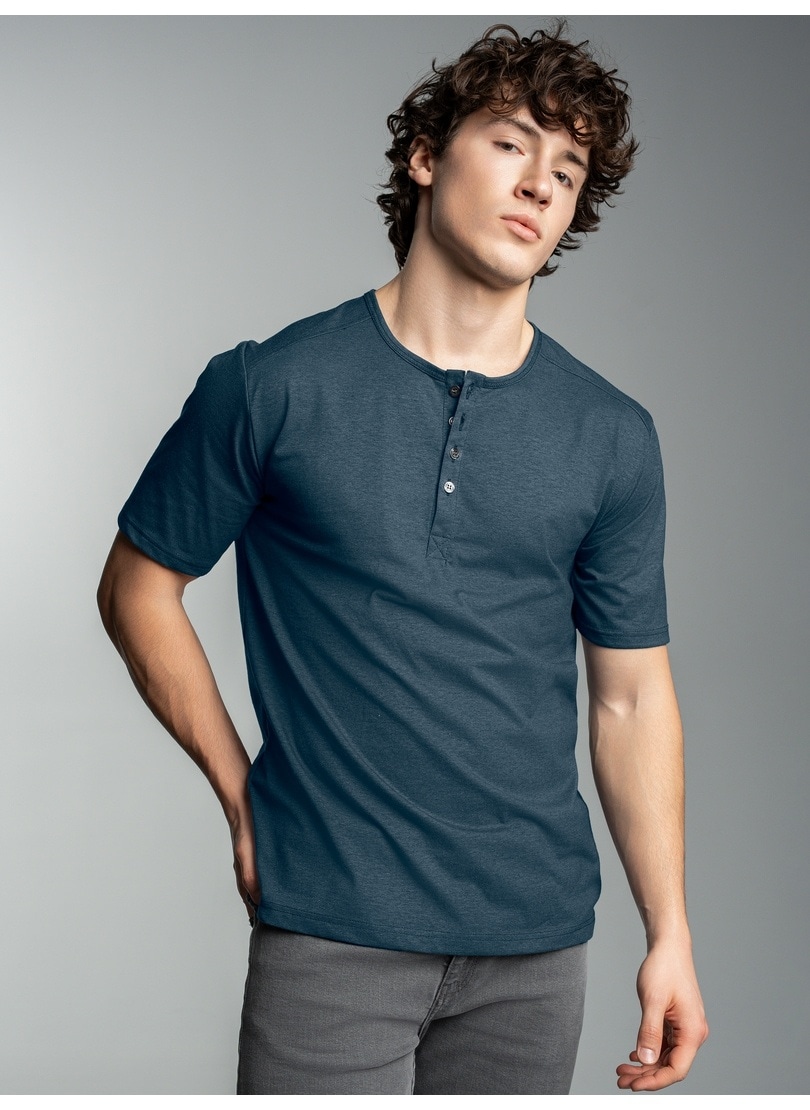Trigema "TRIGEMA T-Shirt mit Knopfleiste DELUXE Baumwolle" 1 Stk.