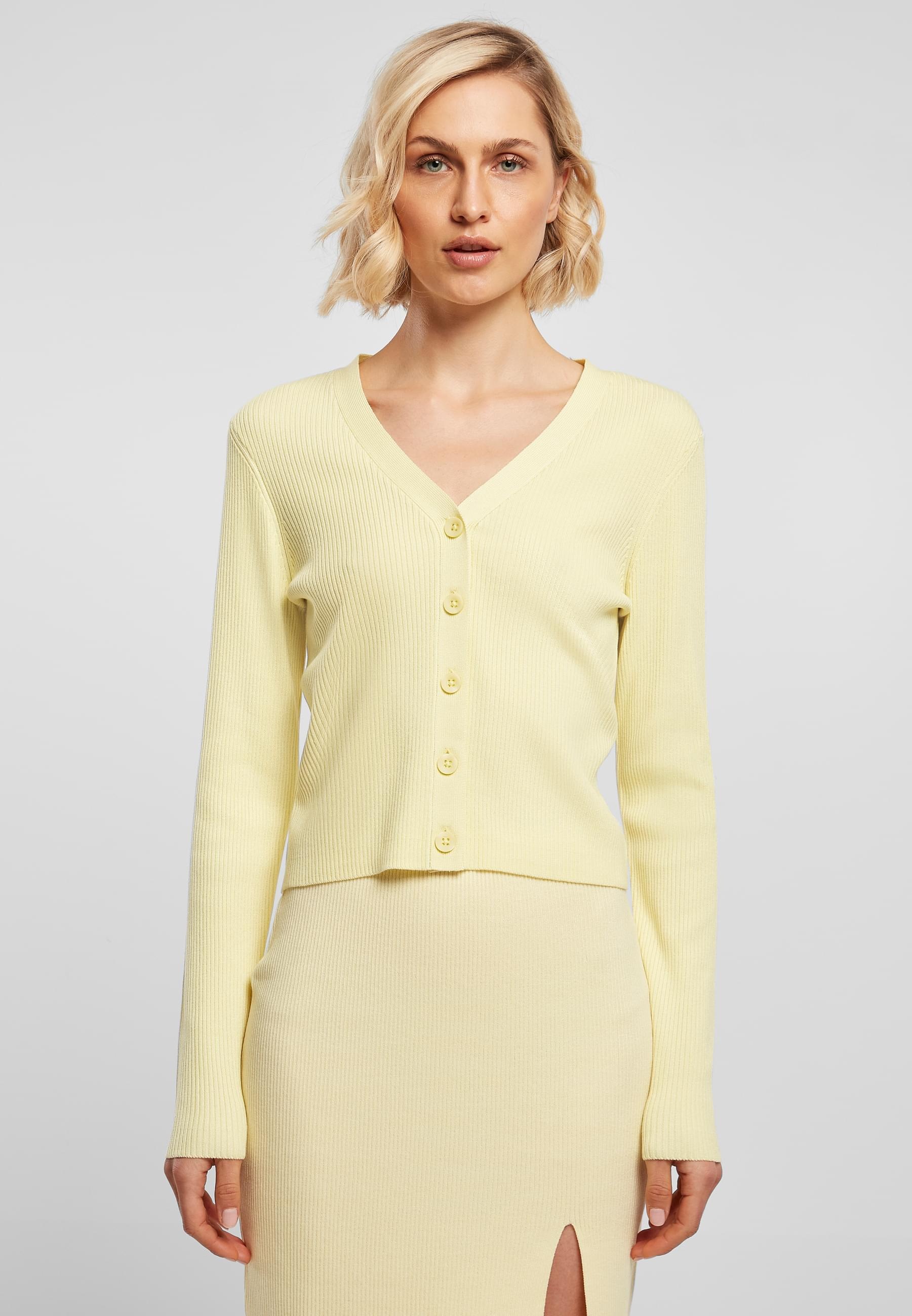 URBAN CLASSICS Strickjacke »Urban Classics Damen Ladies Short Rib Knit Cardigan«
