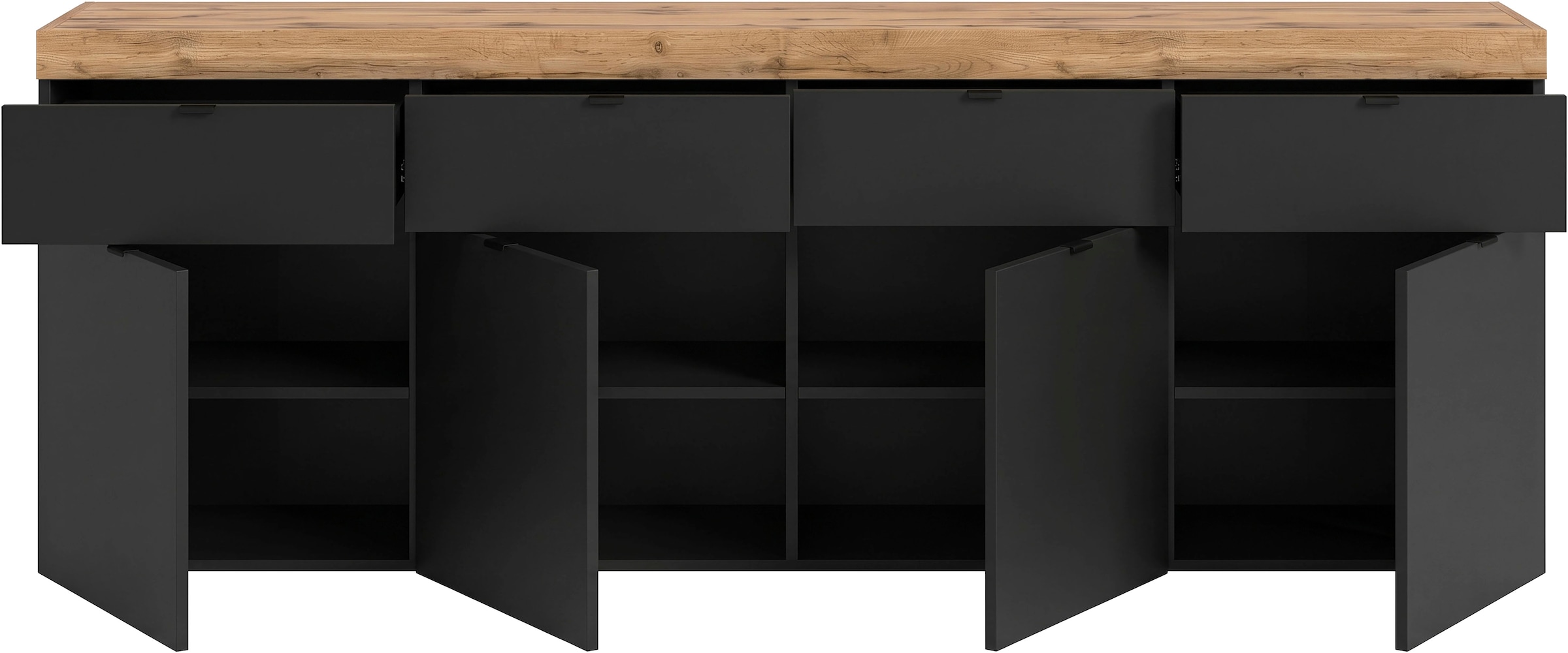 OTTO home Sideboard »MAMBO II, Breite 200cm, 4 Türen, 4 Schubkästen, 8 Fächer« 1 Stk. tlg. Kommode, Anrichte, Wohnzimmer, Schlafzimmer