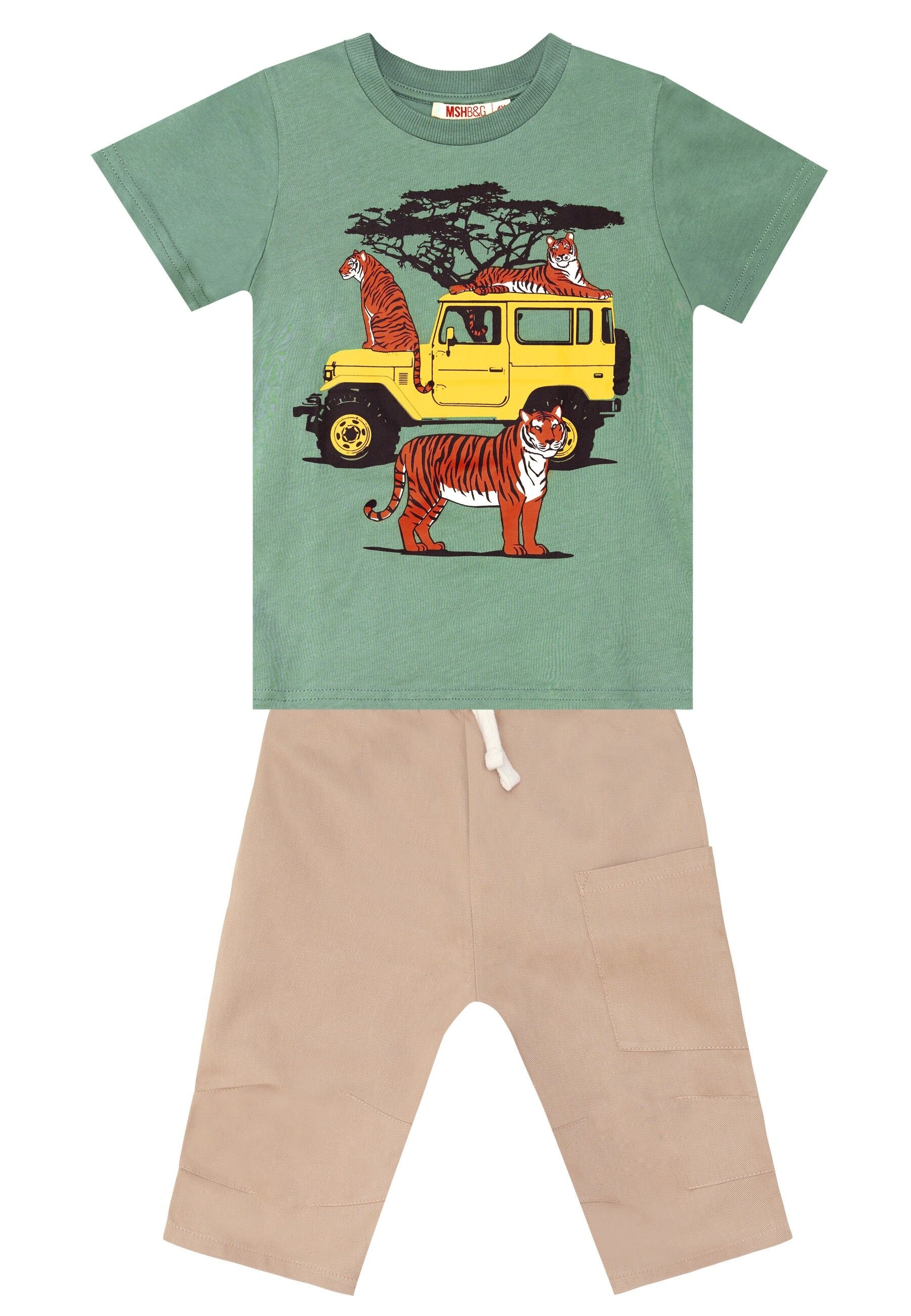 Denokids Hausanzug »Safari Boy«, (2 tlg.), mit Safari-Jeep-Print