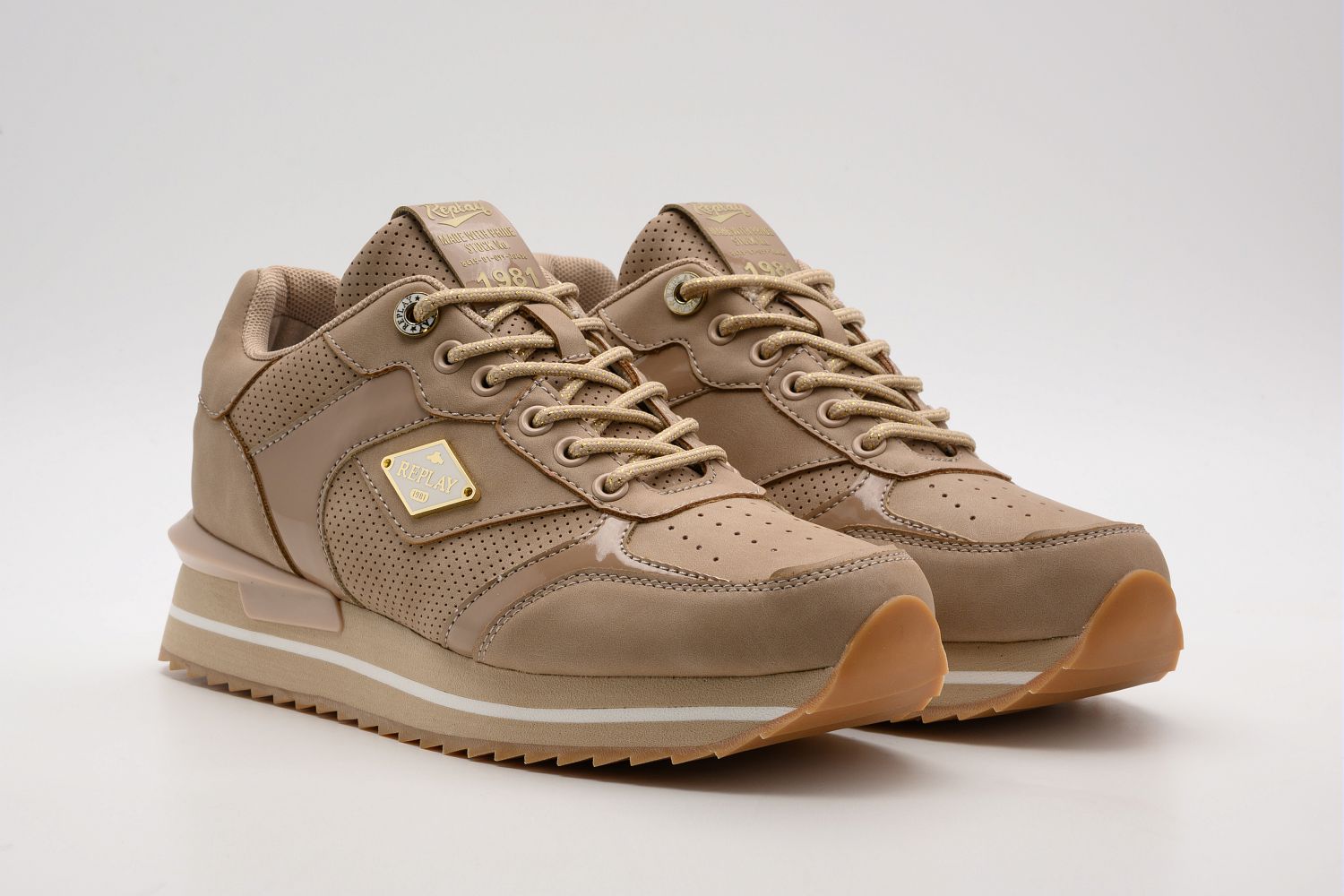 Replay Plateausneaker "PENNY HYPE" Freizeitsneaker, Schnürschuh, Halbschuh mit Metallic-Details