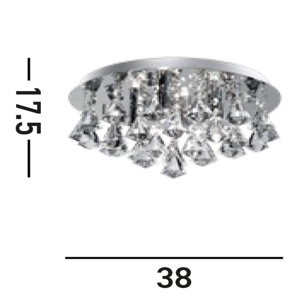 Searchlight Deckenleuchte »Hanna 4Lt Flush - Chrome Metal & Clear Crystal« G9 1 Stk.