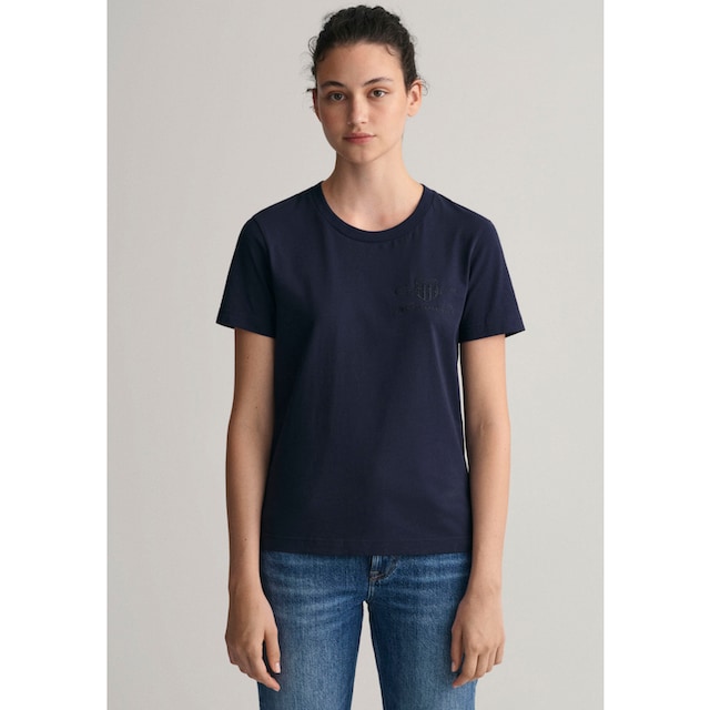Gant T-Shirt »REG TONAL SHIELD KA T-SHIRT«, mit Zwillingsnähten an den  Saumkanten bestellen | BAUR