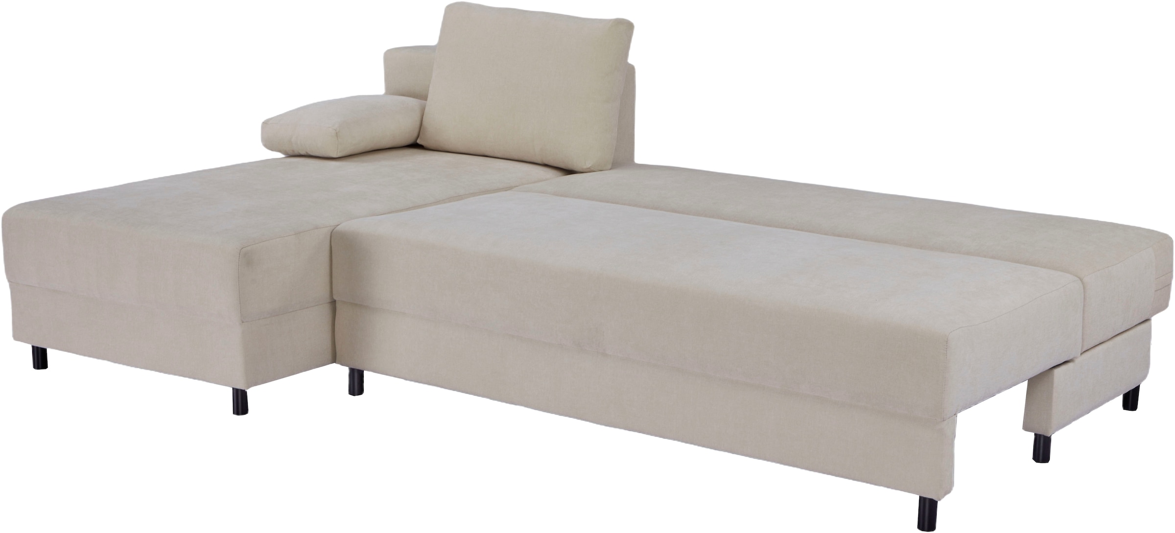 OTTO home Schlafsofa »ONNIKO Ecksofa L-Form, Breite: 240 cm, Feinstruktur-Bezug« mit Bettfunktion & Bettkasten (Liegefläche 120 cm / 240 cm)