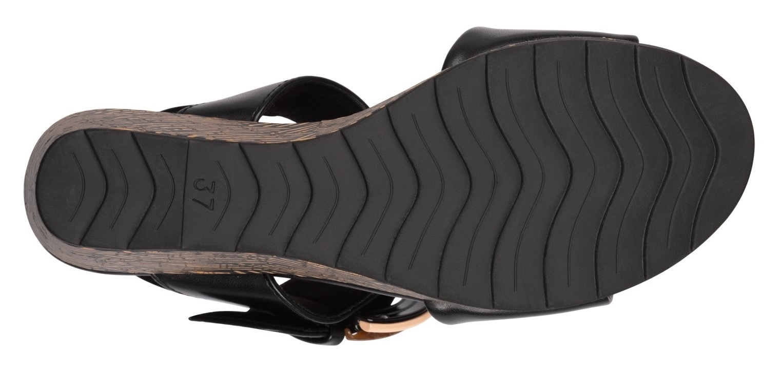 MARCO TOZZI Keilsandalette, Riemchensandale, Sommerschuh mit schmuckbesetzter Zierschnalle