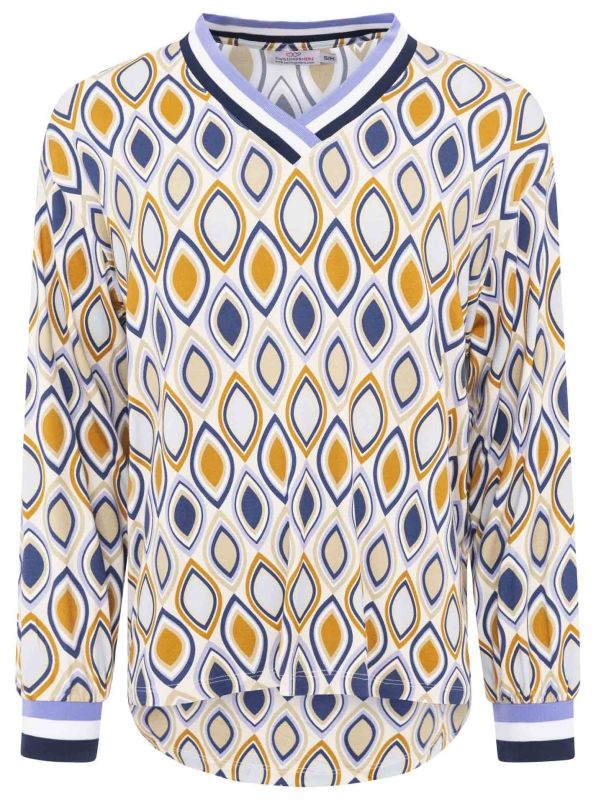 Zwillingsherz Blusenshirt »"Ornament"«, langärmlig, V-Neck, Ornament-Print, sportive Bündchen